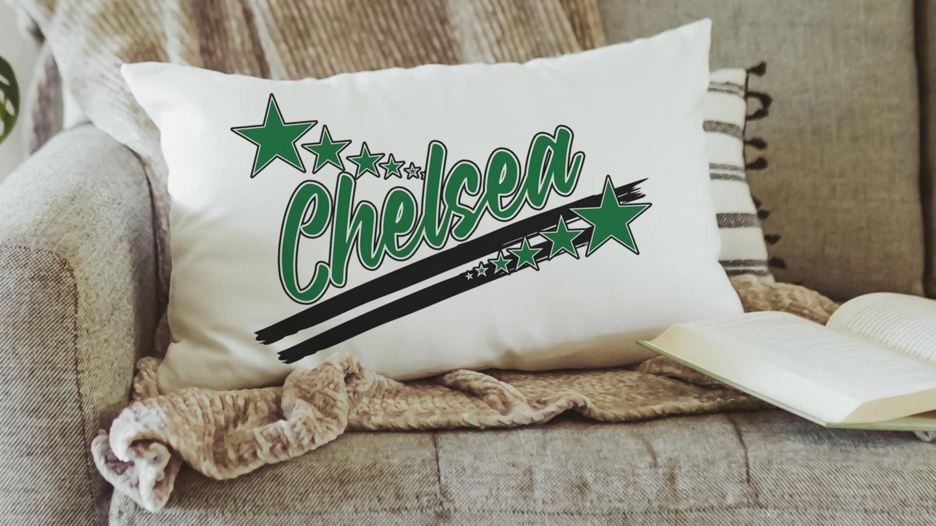 Personalized carolina blue name long pillow