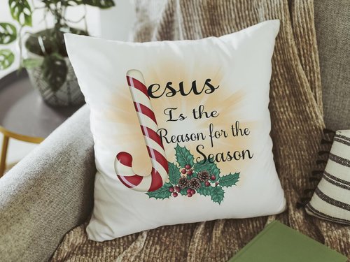 CapableByDesign Jesus is the reason for the season throw pillows and matching towels