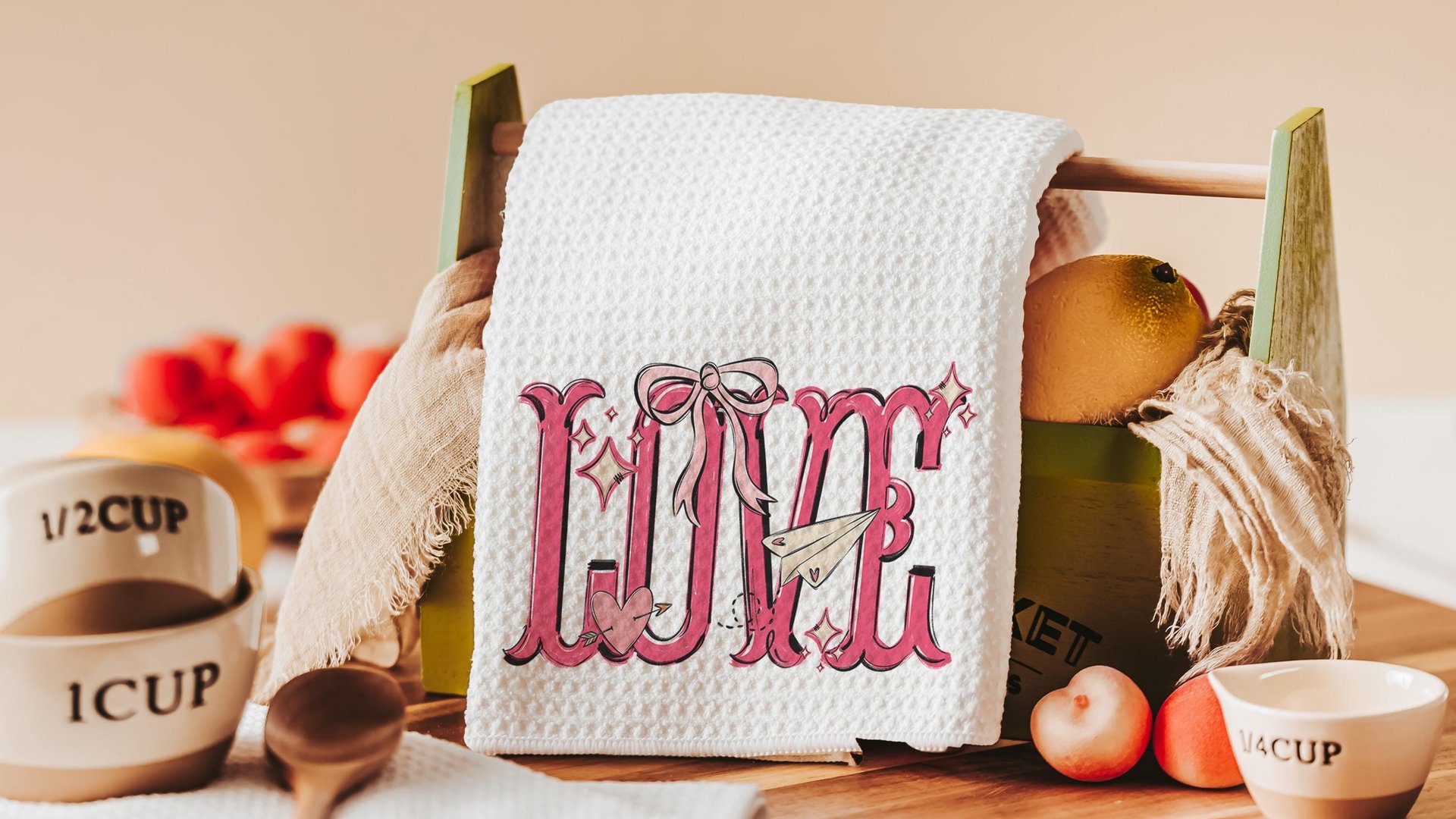 love coquette lumbar throw pillows for couples, preppy Valentines kitchen towels for bridal shower, Valentines day best selling gifts Etsy