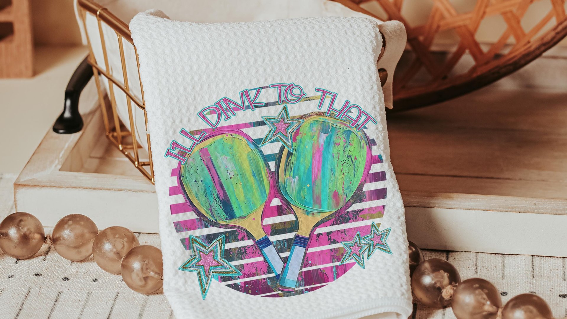 I'll dink to that hand towels for gym, dink responsibly pickleball kitchen towels for summer, funny pickleball retirement gifts for women