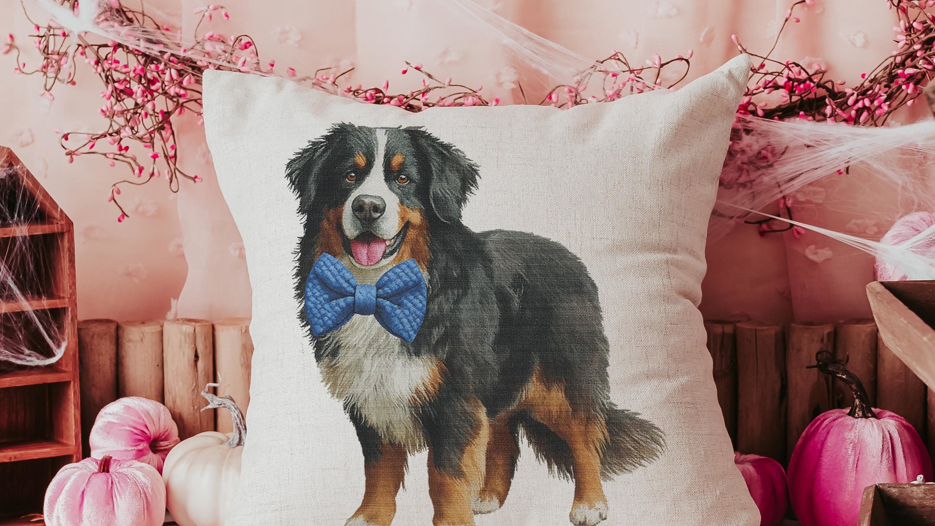 Bernese mountain dog throw pillows