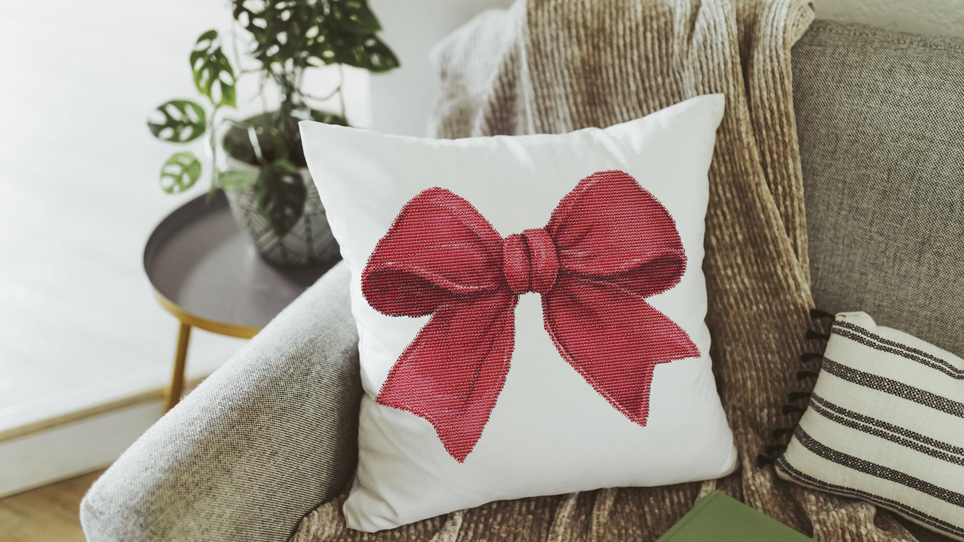 Red coquette bow decorative 