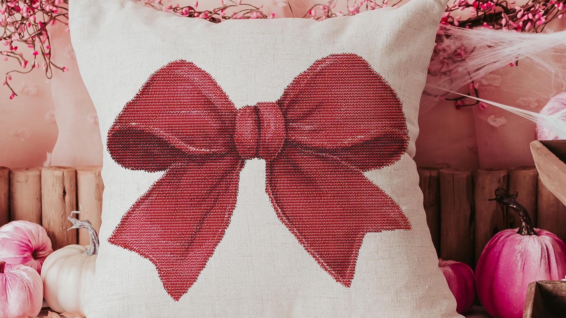 Red coquette bow decorative 