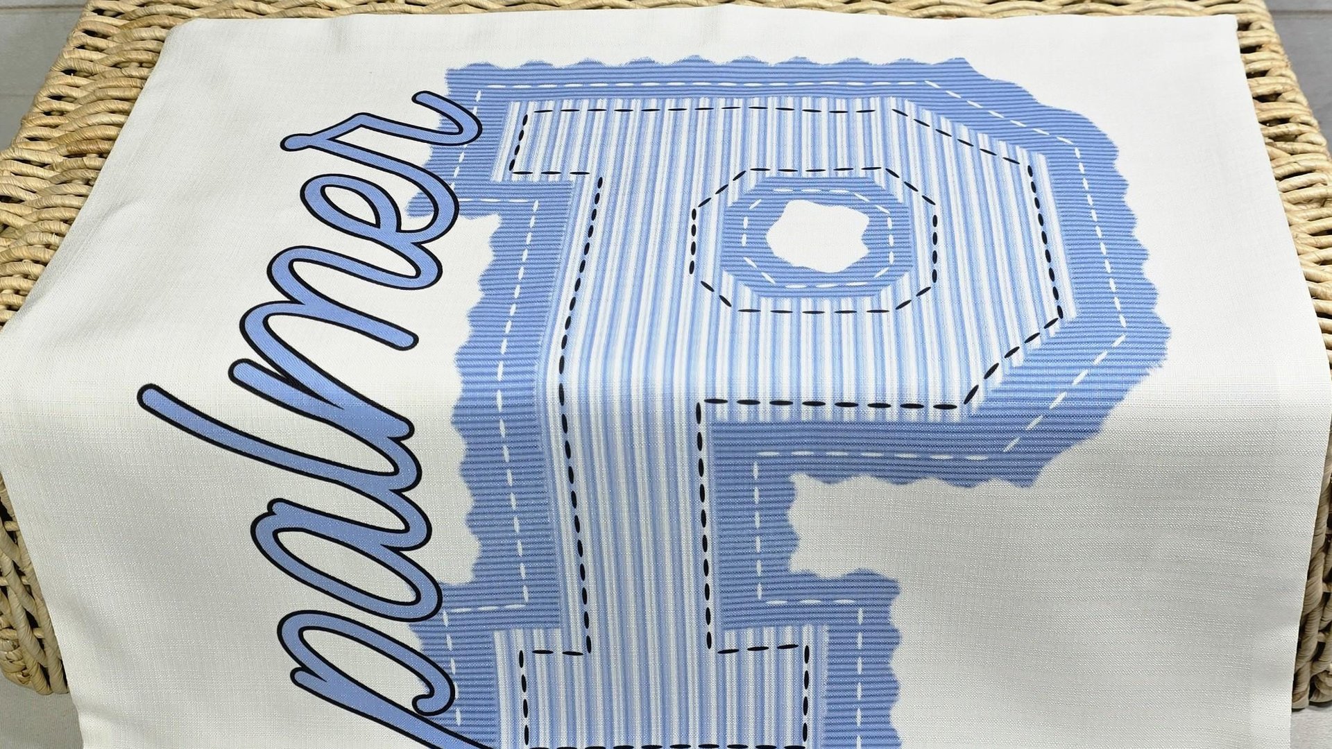 personalized bright pink seersucker pillow for granddaughter, preppy throw pillow with name, tween girl gifts, Christmas gifts for college