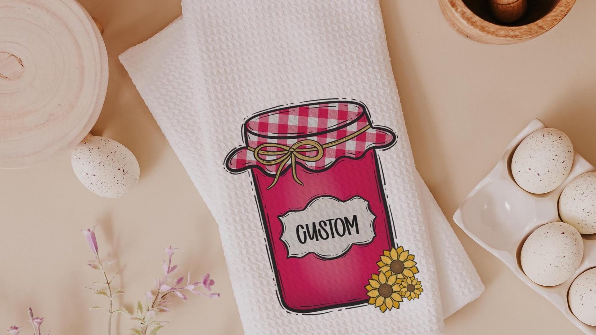 personalized Jesus is my jam hand towels for kitchen Christian gifts for daughter wedding shower, strawberry kitchen decor, Matthew 22:37