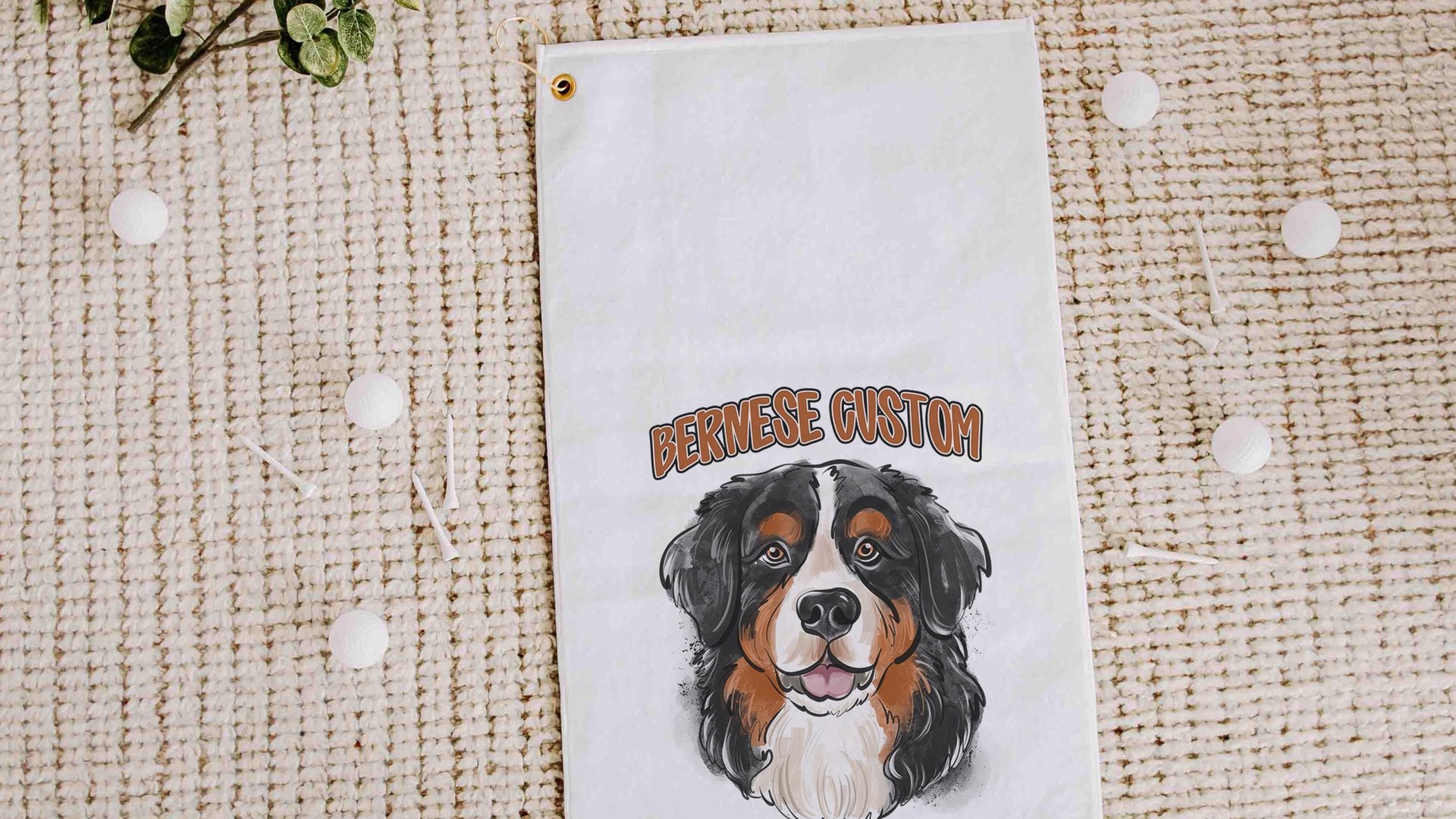 Personalized bernese dad golf towel dog gifts for men, Bernese mountain dog Fathers day gifts for golfers, golf stocking stuffers, golf dad
