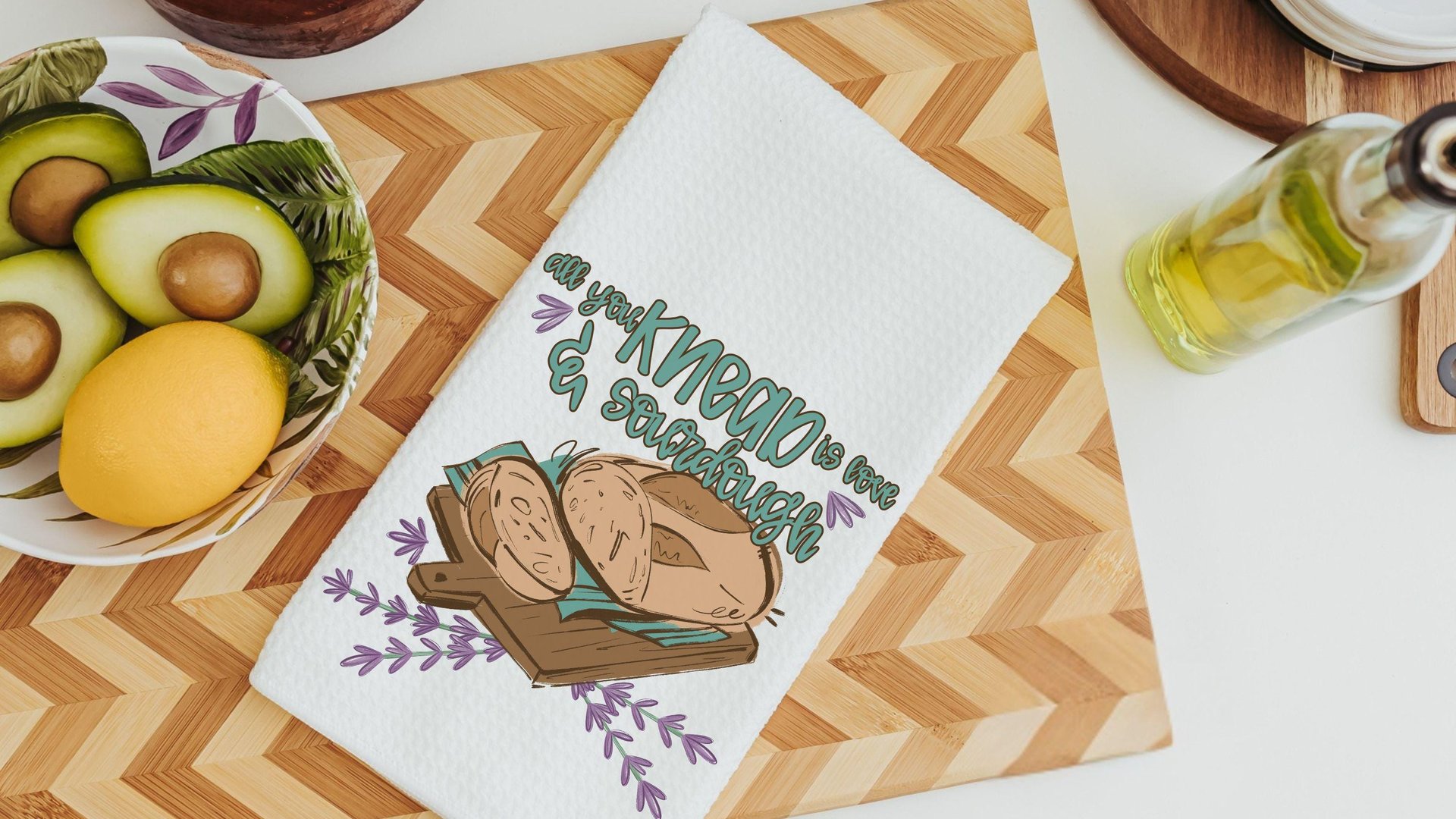 all you knead is love funny kitchen towels for women, bread baking gift for her, cute sourdough hand towels for wedding gift, baker girl