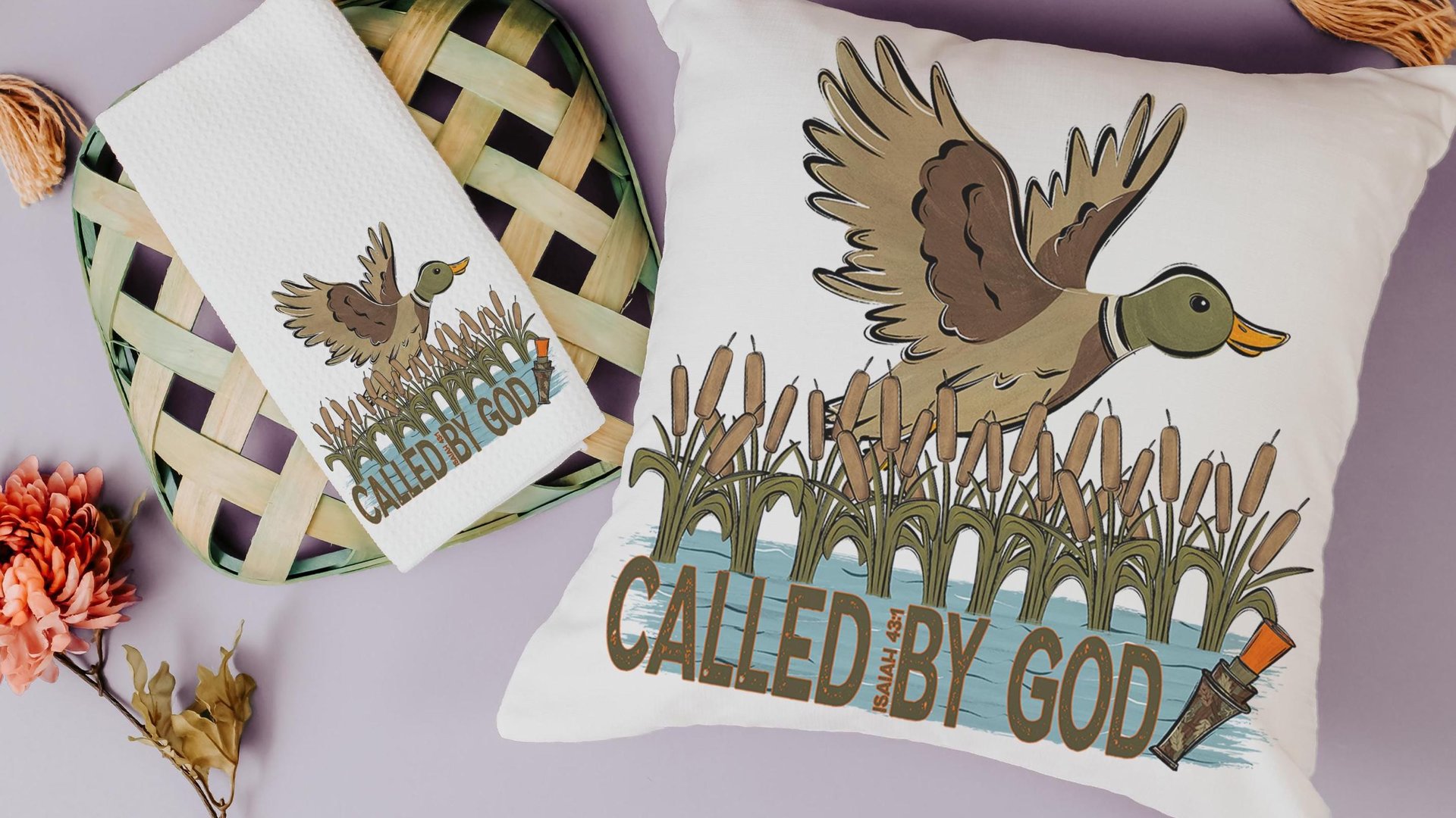 Called by God decorative pillows for bed, Christian gifts for men brothers in Christ, duck throw pillows for couch, Christian kitchen towel