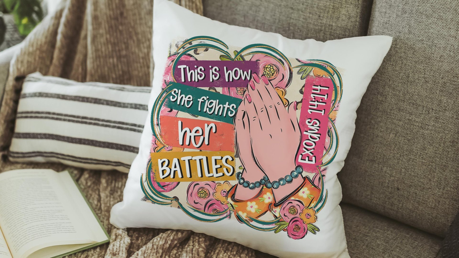 this is how I fight my battles faith based kitchen towel for aunt, Christian gifts for best friends, Exodus 14:14 Bible verse kitchen decor