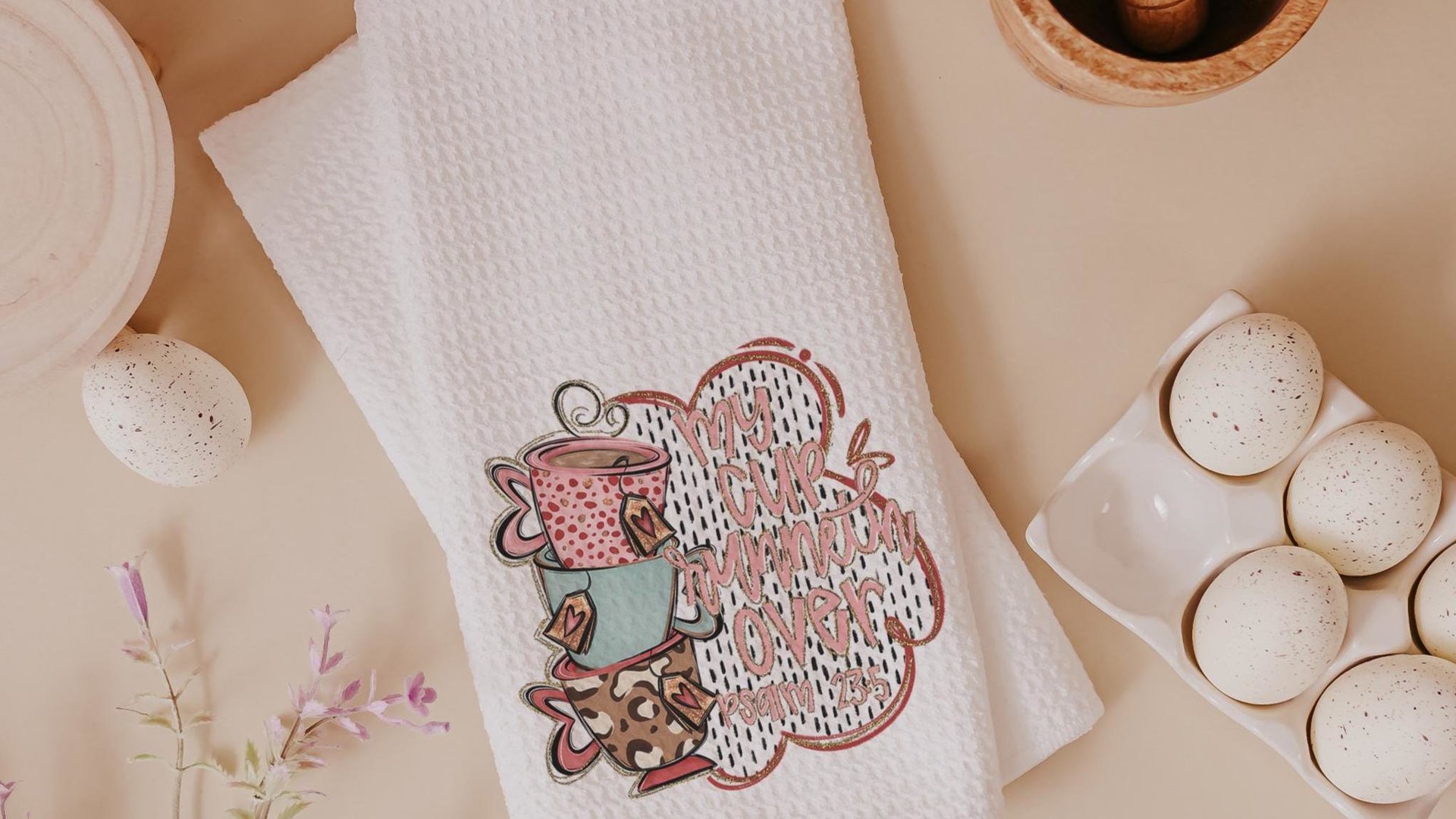 my cup runneth over coffee kitchen towels for gifts, Bible verse hand towels for kitchen Christian gifts for best friends, coffee bar decor