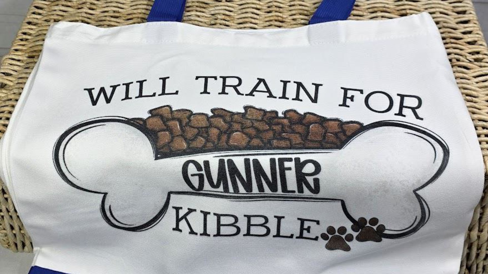 personalized will train for kibble tote bag for dog lover, dog training accessories, dog obedience utility article bag, dog mom zipper pouch