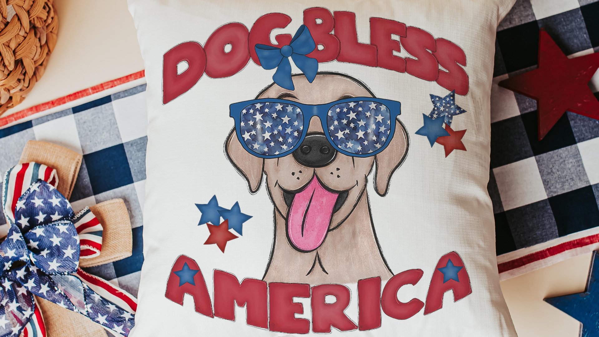 dog bless America yellow lab kitchen towels for bbq, best gifts for dog lovers, 4th of July kitchen decor, yellow labrador retriever gifts