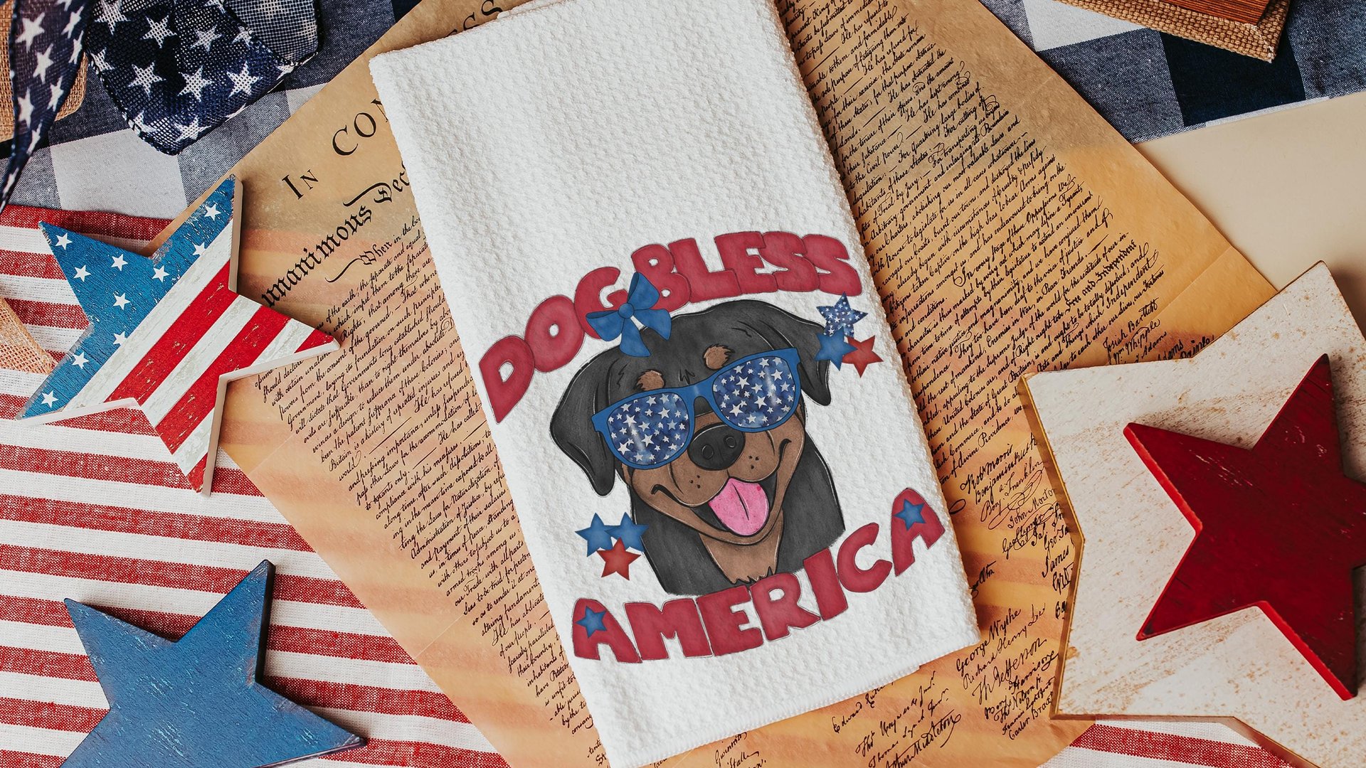 dog bless America rottweiler throw pillows for couch for dog lovers, rottweiler gifts for women, patriotic dog gift for owners, 4th of July