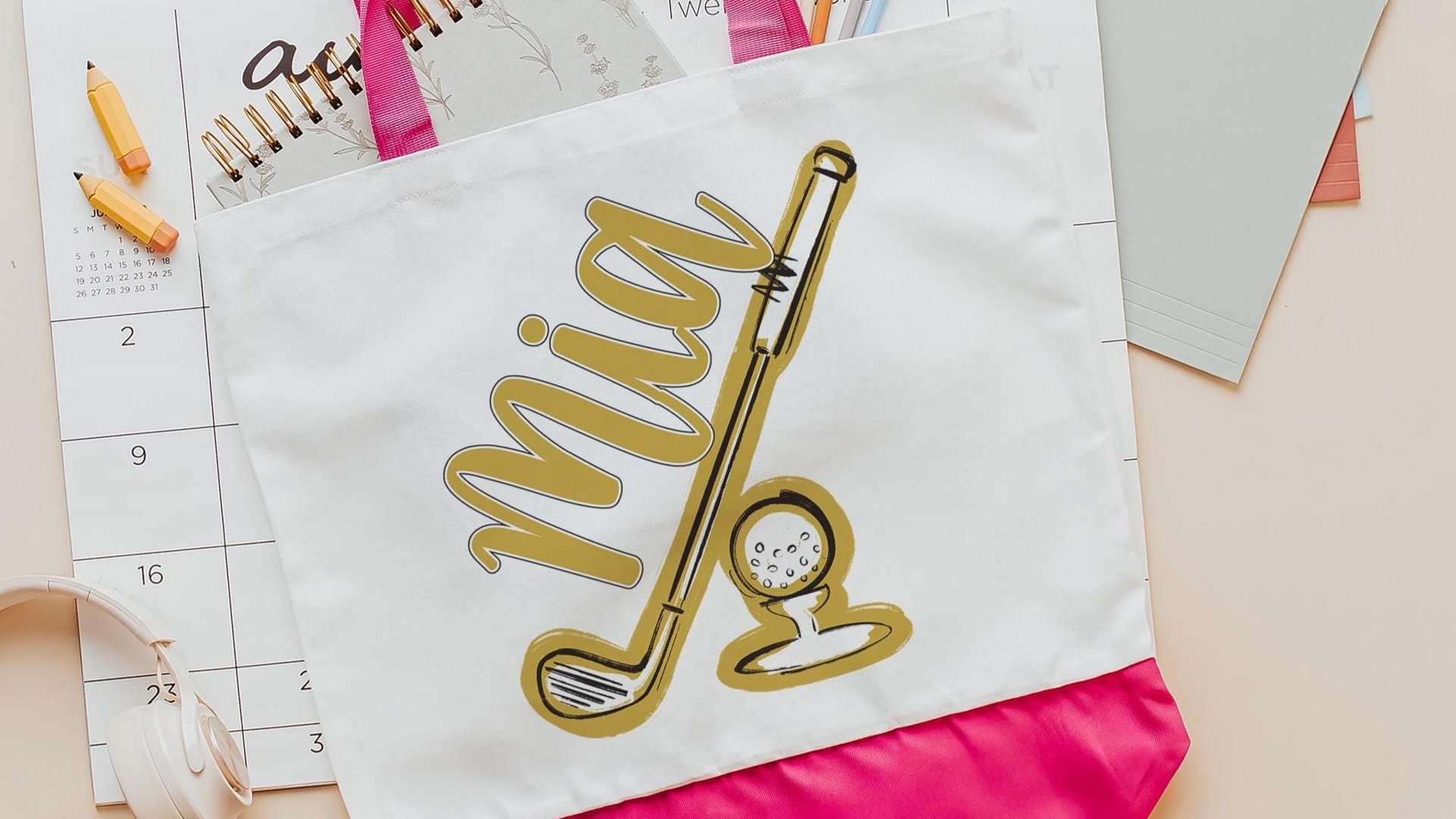 Personalized golf tote bag for women, lady golfer gift wristlet with zipper, golf gifts for her, lady golfer golfing tournament, golf bag