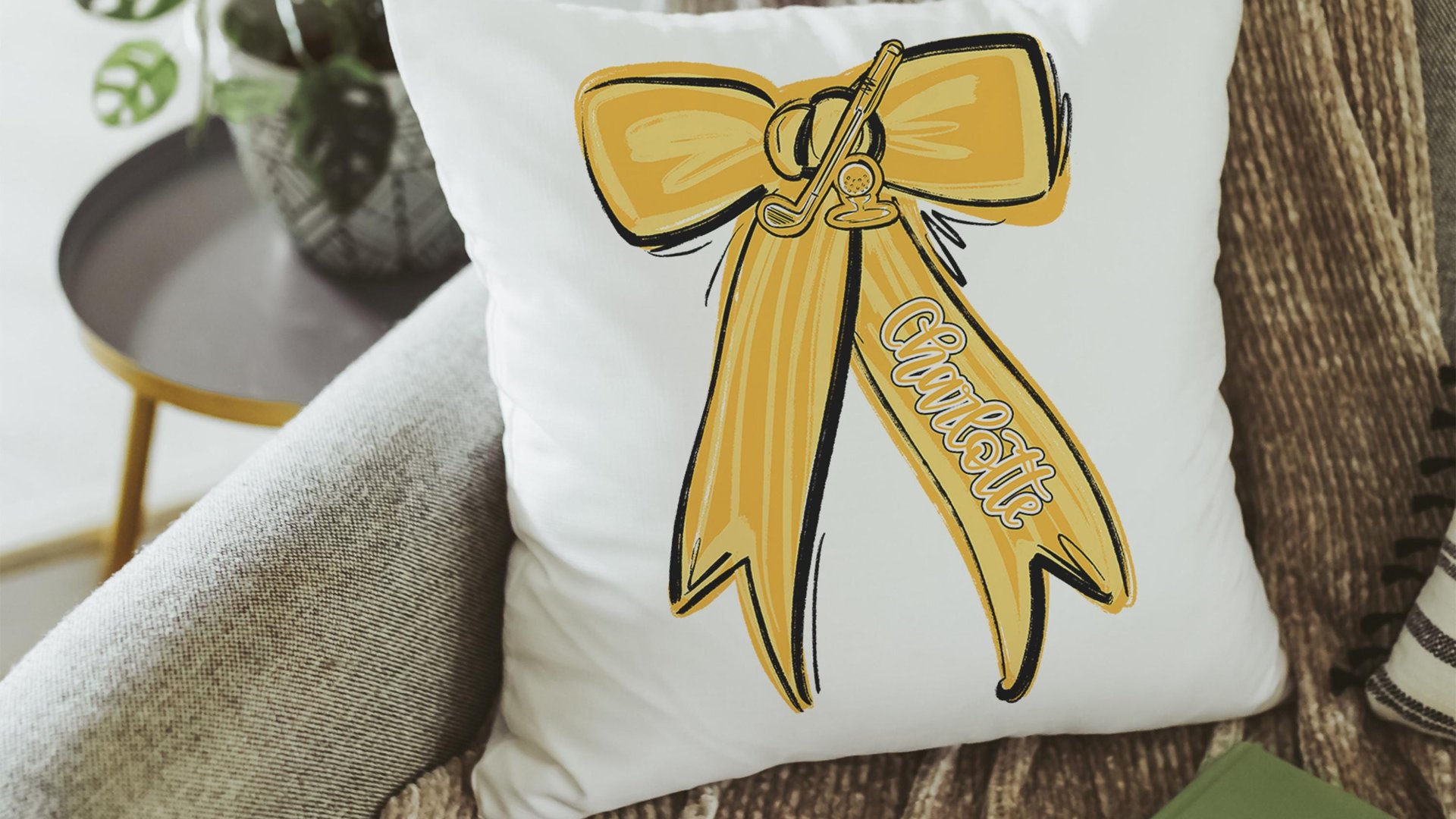 personalized carolina blue golf throw pillow cover 18x18, 2026 senior night golf gifts for teenage girls, golf Mothers day gifts for golfers