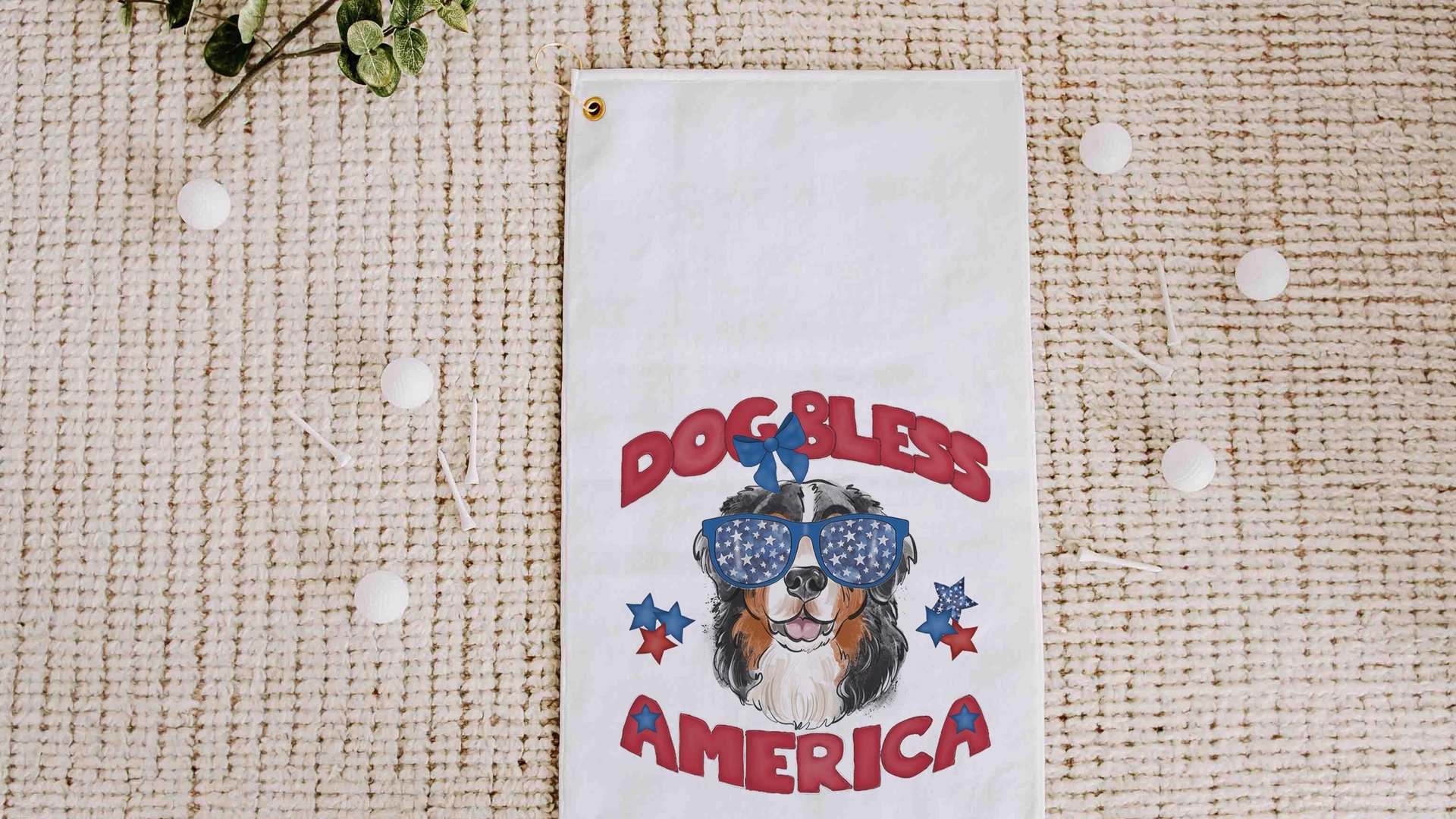 dog Bless America golf towel for Dad, German shepherd gifts guy golf gifts for men, patriotic golf bag towel dog dad Fathers day gift for