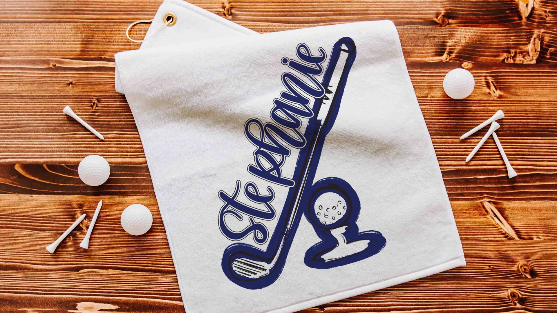 Personalized golf towels with hook, Carolina blue school spirit golf team for women, cute golf gifts for friends, lady golfer gifts, best