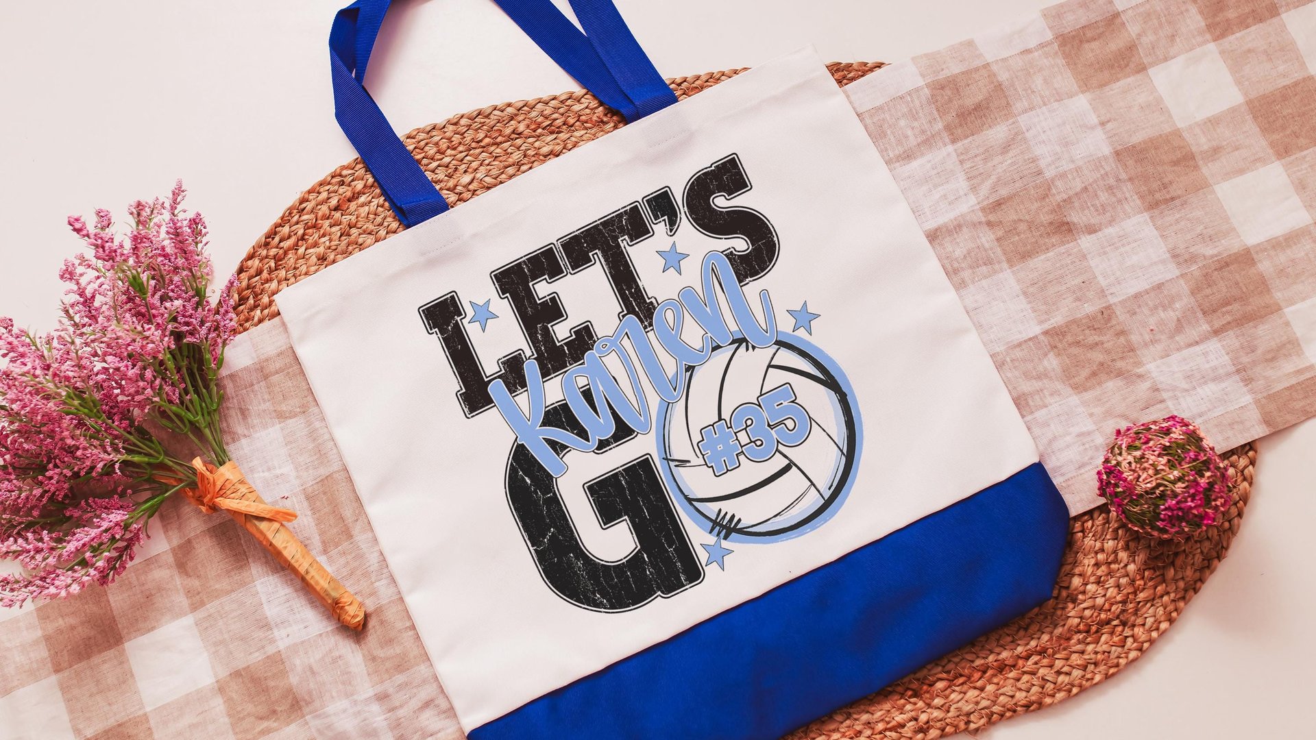 Personalized volleyball tote bag for women, lady volleyball gift wristlet with zipper, volleyball gifts for her, lady volleyball tournament