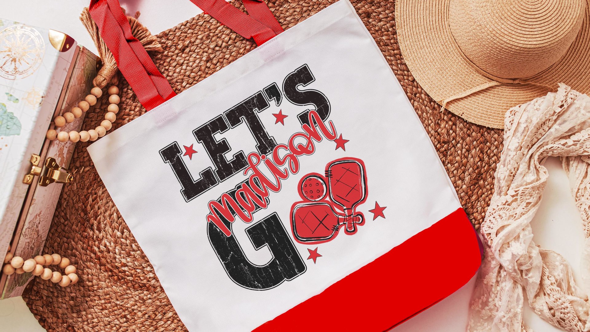 Personalized pickleball tote bag for women, lady pickleball gift wristlet with zipper, pickleball gifts for her, lady pickleball tournament