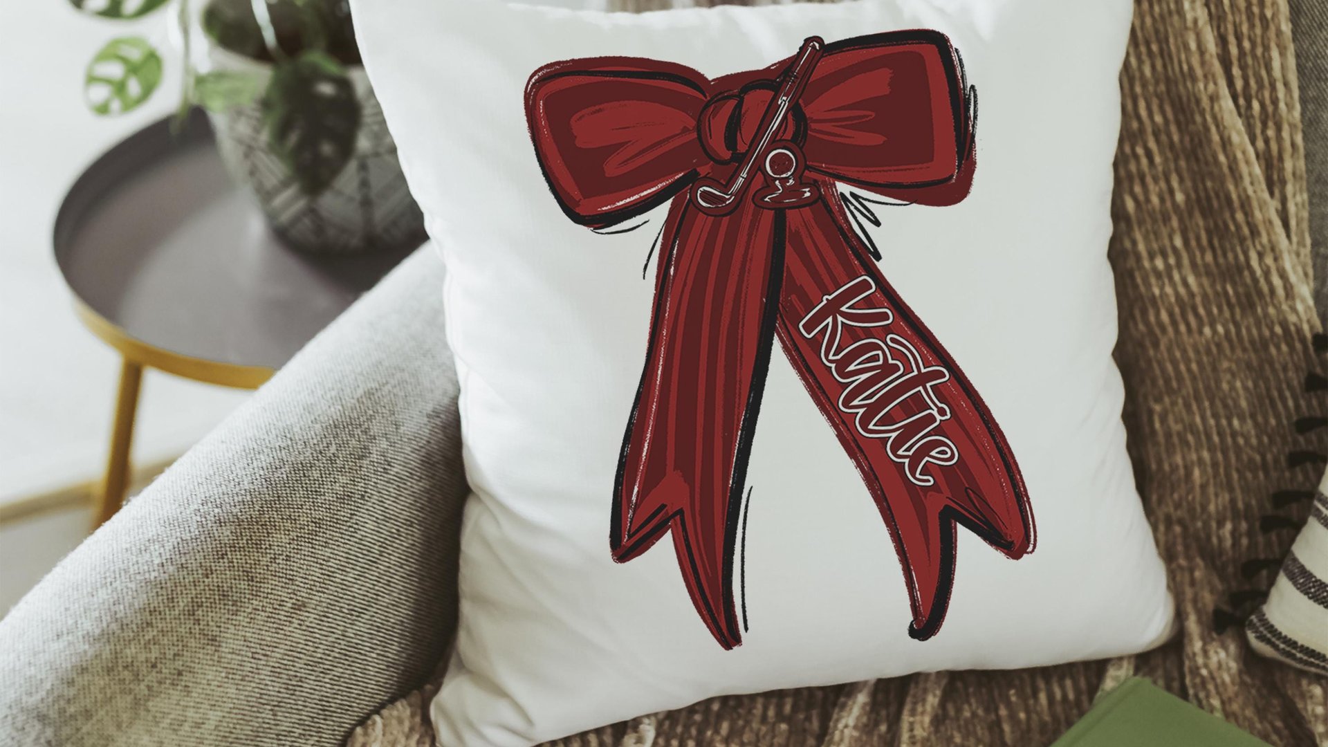 personalized carolina blue golf throw pillow cover 18x18, 2026 senior night golf gifts for teenage girls, golf Mothers day gifts for golfers