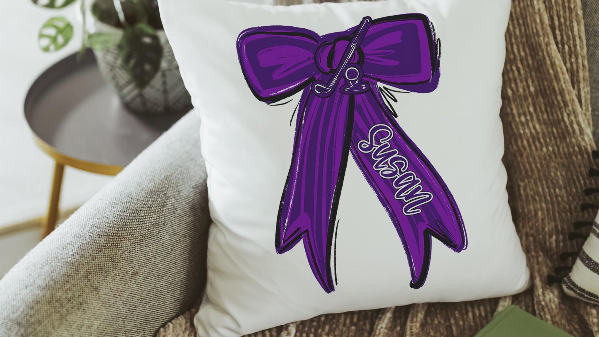 personalized carolina blue golf throw pillow cover 18x18, 2026 senior night golf gifts for teenage girls, golf Mothers day gifts for golfers