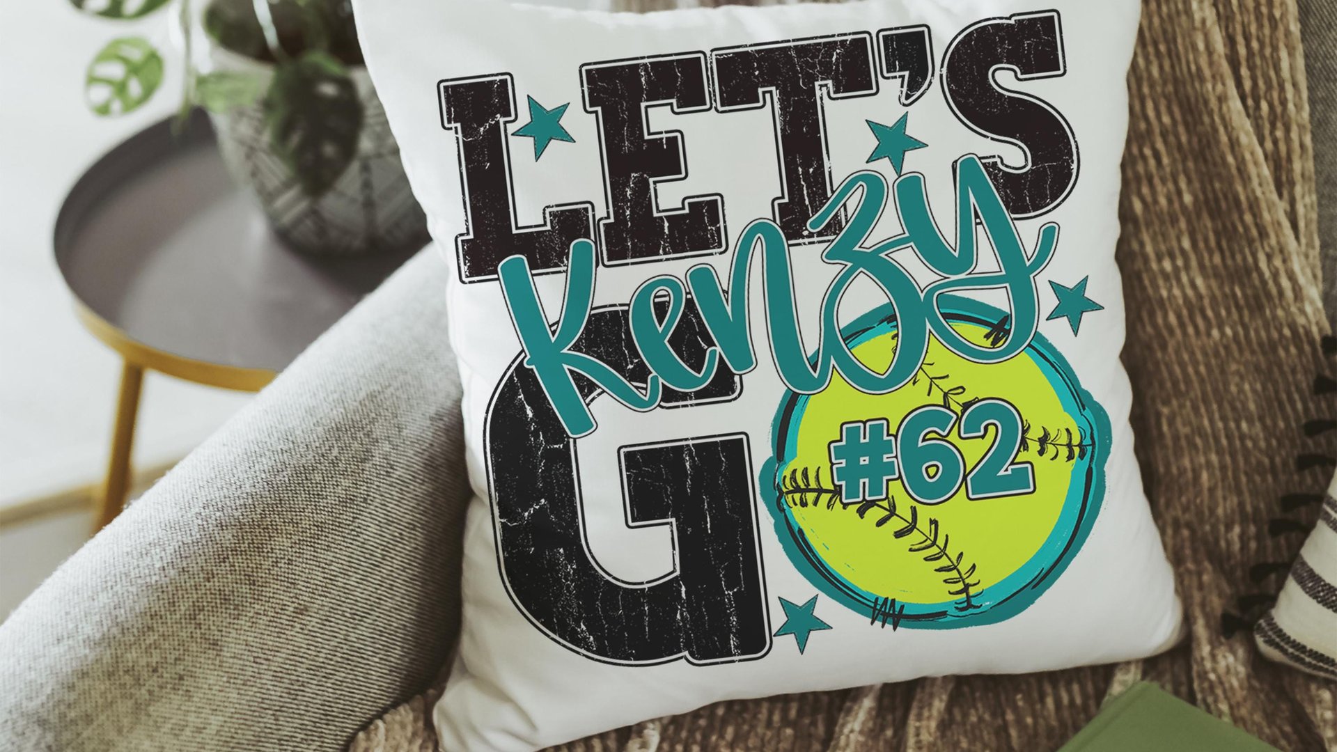 personalized lets go softball pillow for daughter going to college, high school graduation gifts for girls, 2026 softball senior night gifts