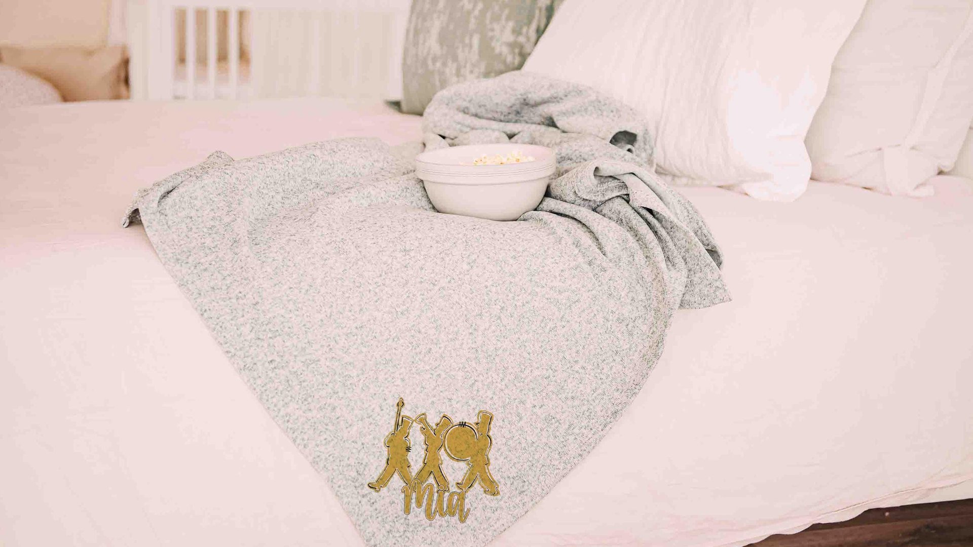 Personalized band mom era band blanket 50 x 60, band Mothers day gift for mother in law, carolina blue name throw blanket for sofa, band