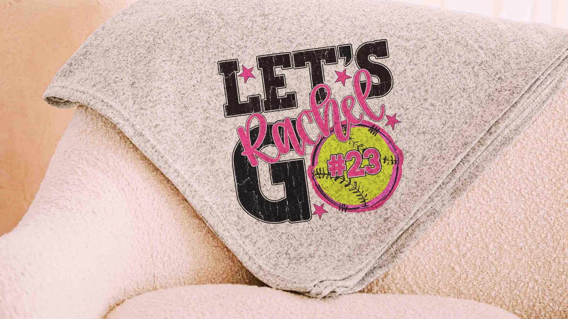 personalized team number softball blanket for girl with name on it, 2026 high school graduation gifts for her, 2026 senior gifts softball