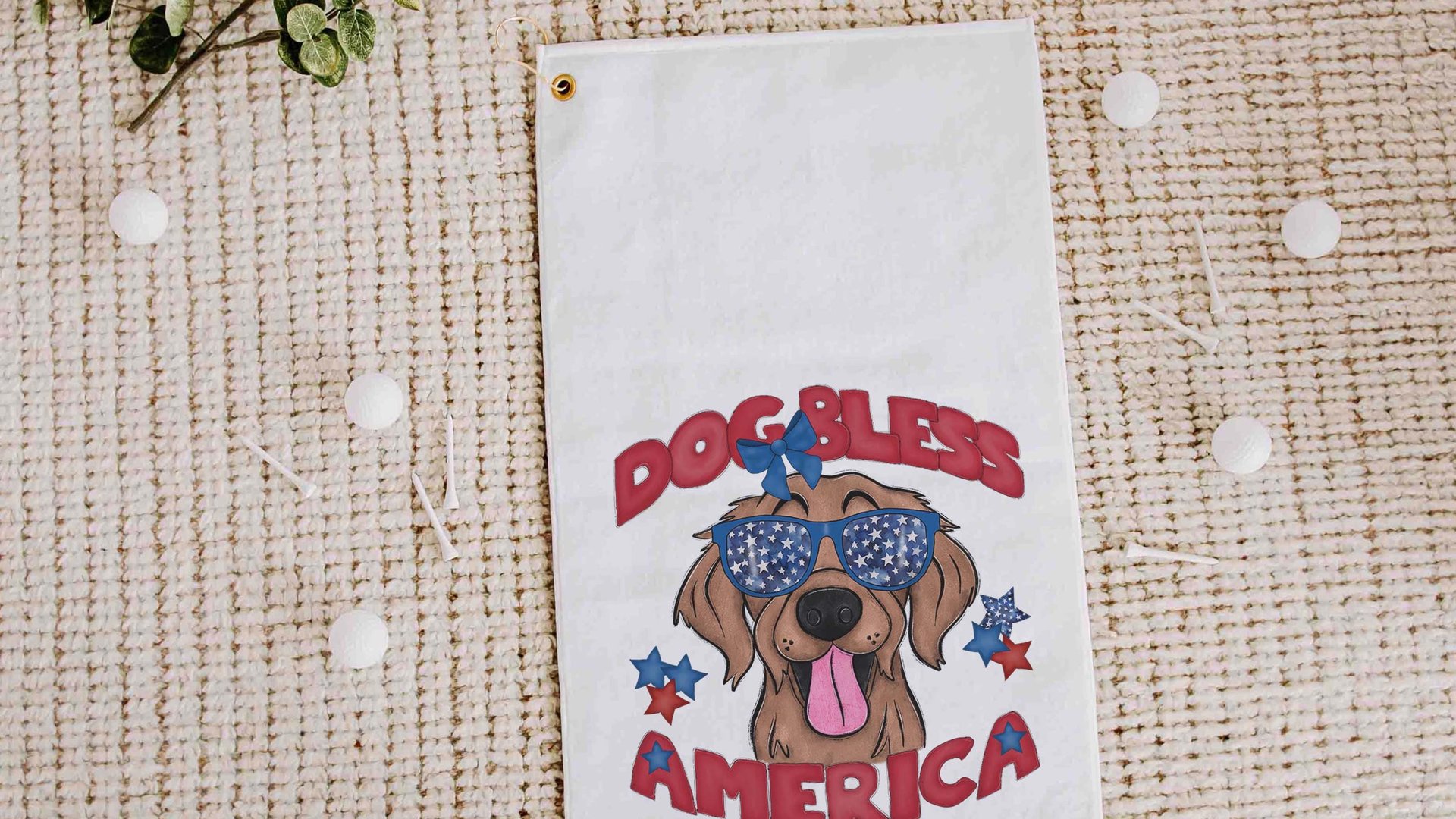 dog Bless America golf towel for Dad, German shepherd gifts guy golf gifts for men, patriotic golf bag towel dog dad Fathers day gift for