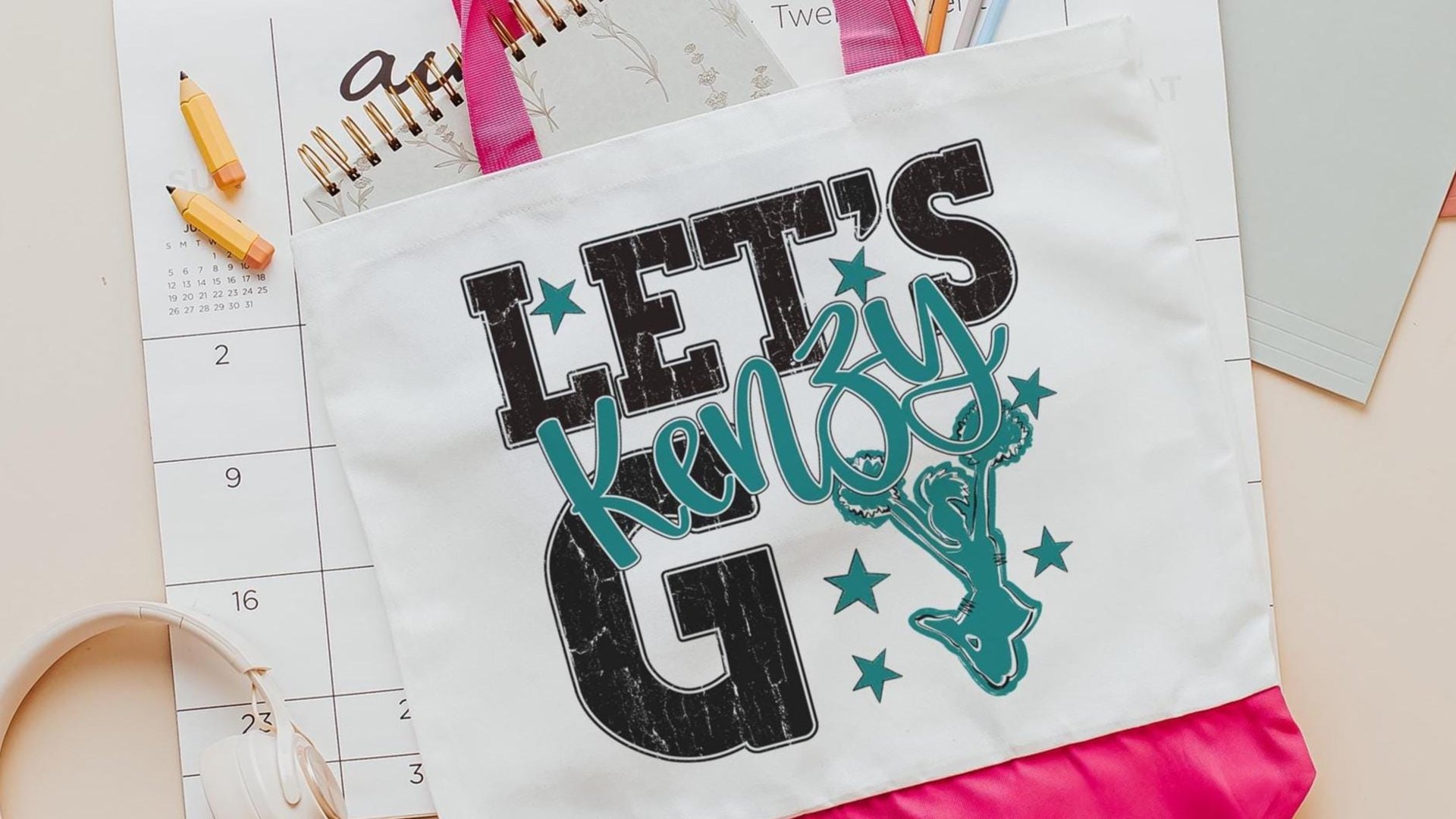 personalized cheerleading tote bag for girls, cheer wristlet with name, high school graduation gifts for daughter, 2026 cheer senior gifts
