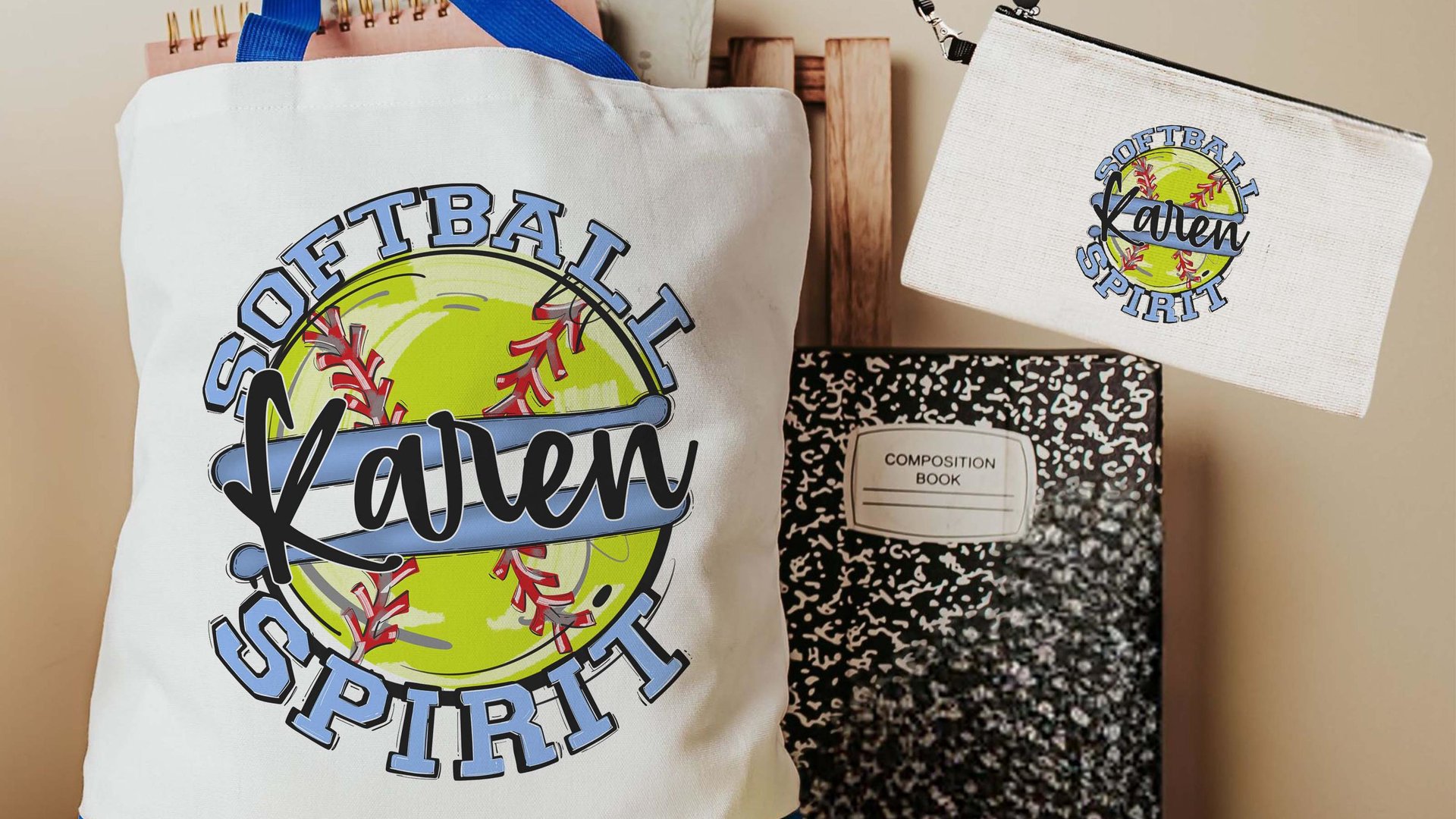 personalized softball tote bag for teens, softball wristlet with name, high school graduation gifts for girls, 2026 softball senior gifts