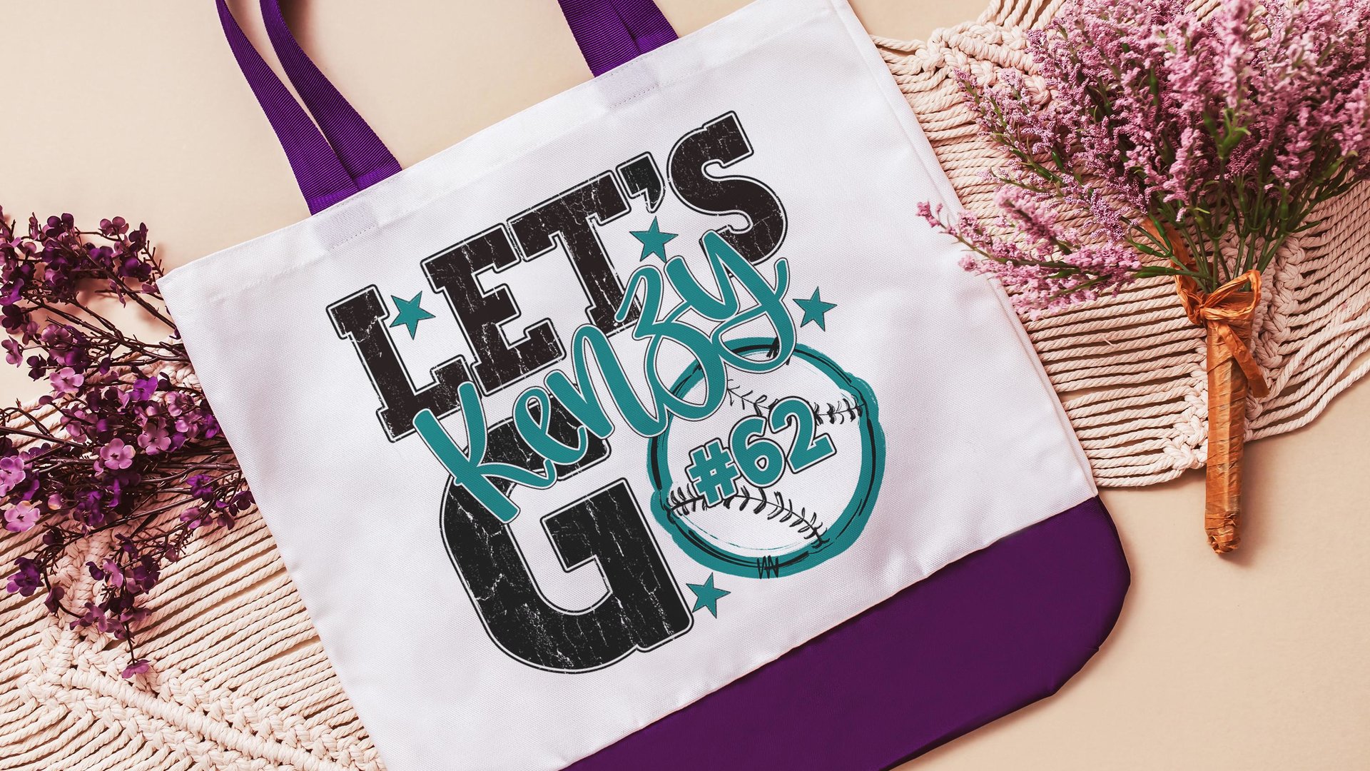 Personalized baseball tote bag for women, lady baseball gift wristlet with zipper, baseball gifts for her, lady baseball tournament