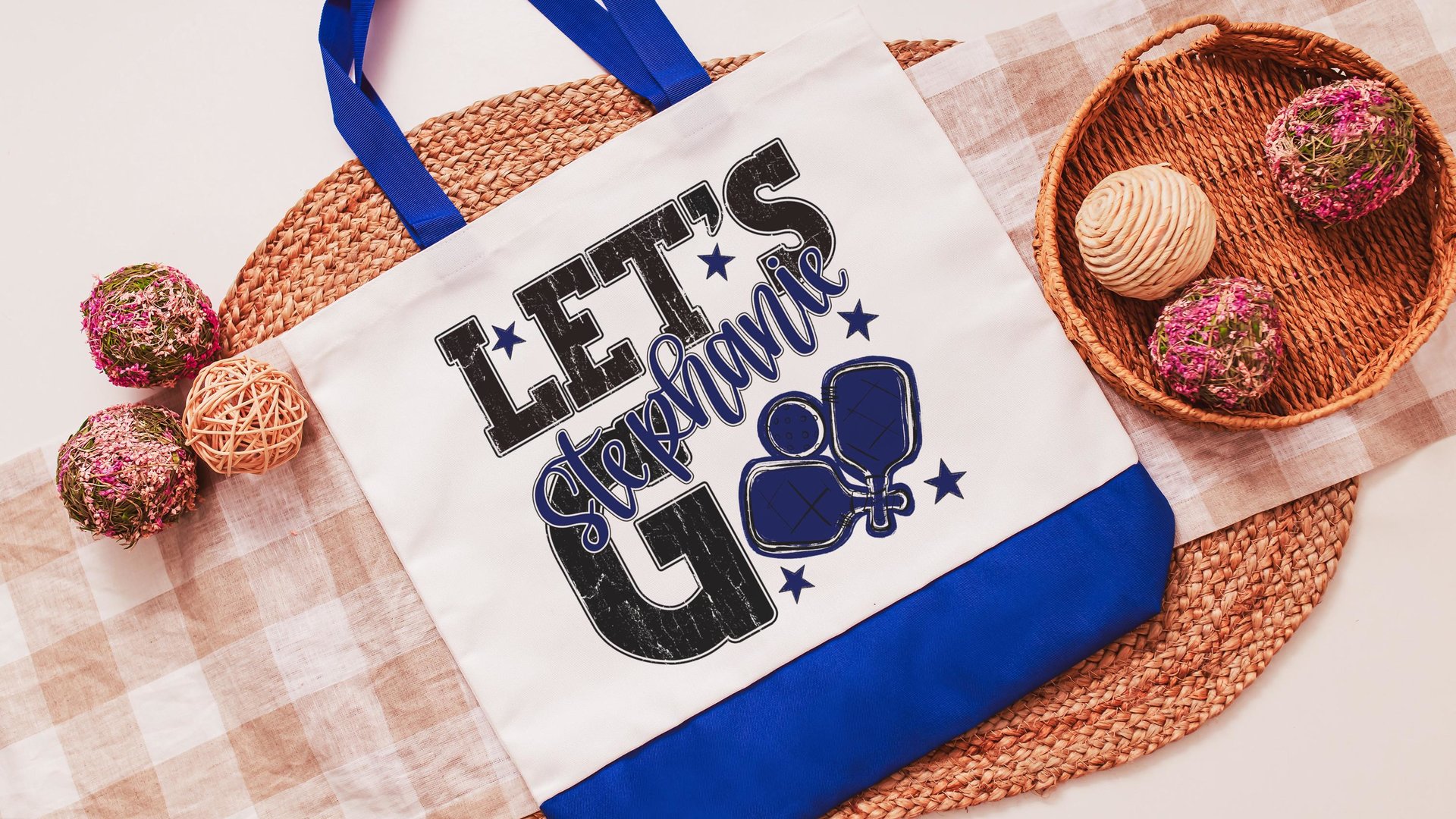 Personalized pickleball tote bag for women, lady pickleball gift wristlet with zipper, pickleball gifts for her, lady pickleball tournament