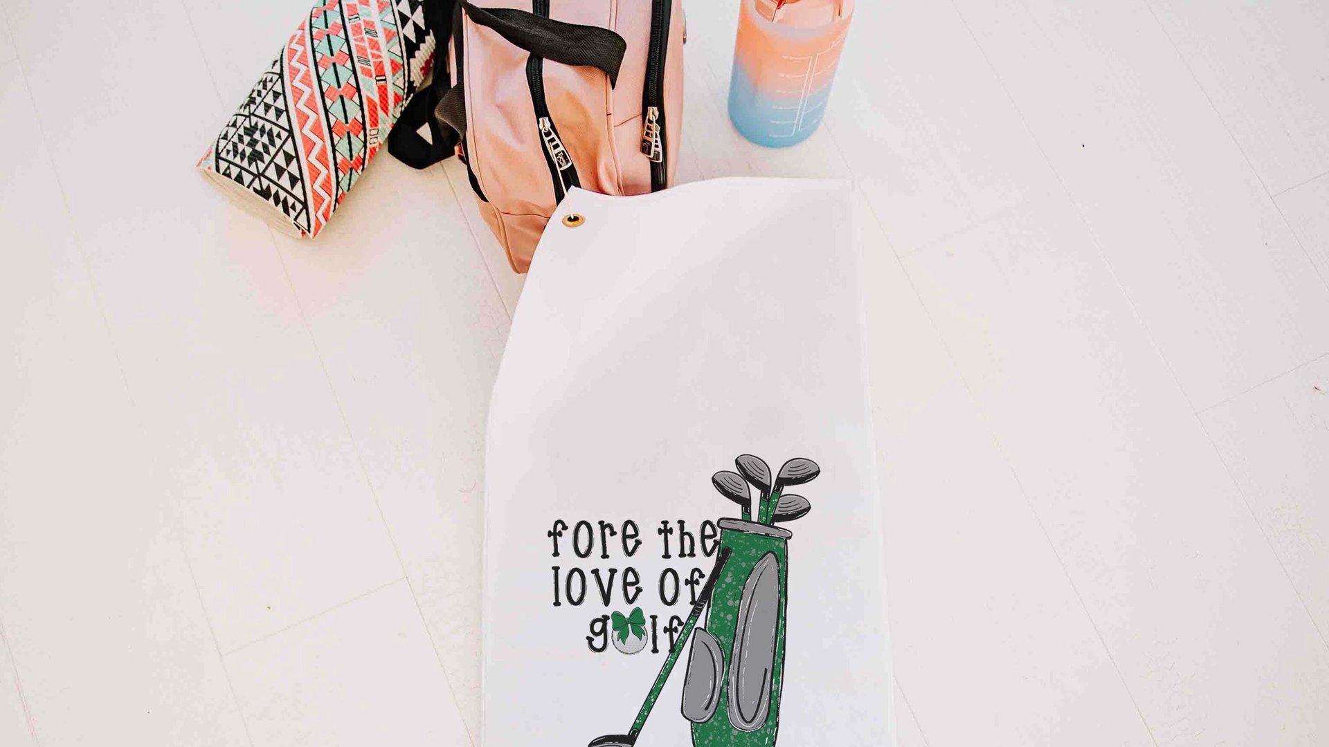 for the love of golf towel with grommet, golf mom Mothers Day gifts for golfers, golf bag accessories for women, golf coquette golf gifts