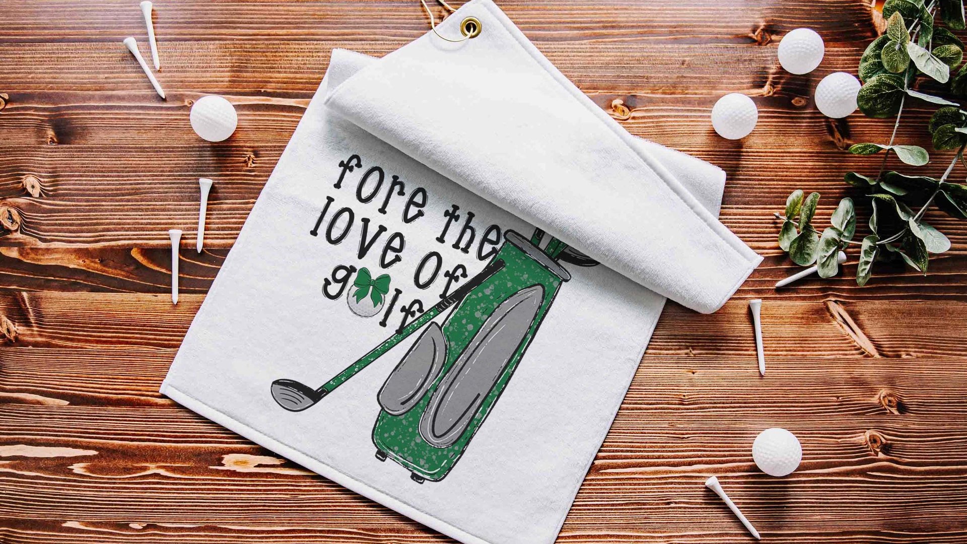 for the love of golf towel with grommet, golf mom Mothers Day gifts for golfers, golf bag accessories for women, golf coquette golf gifts
