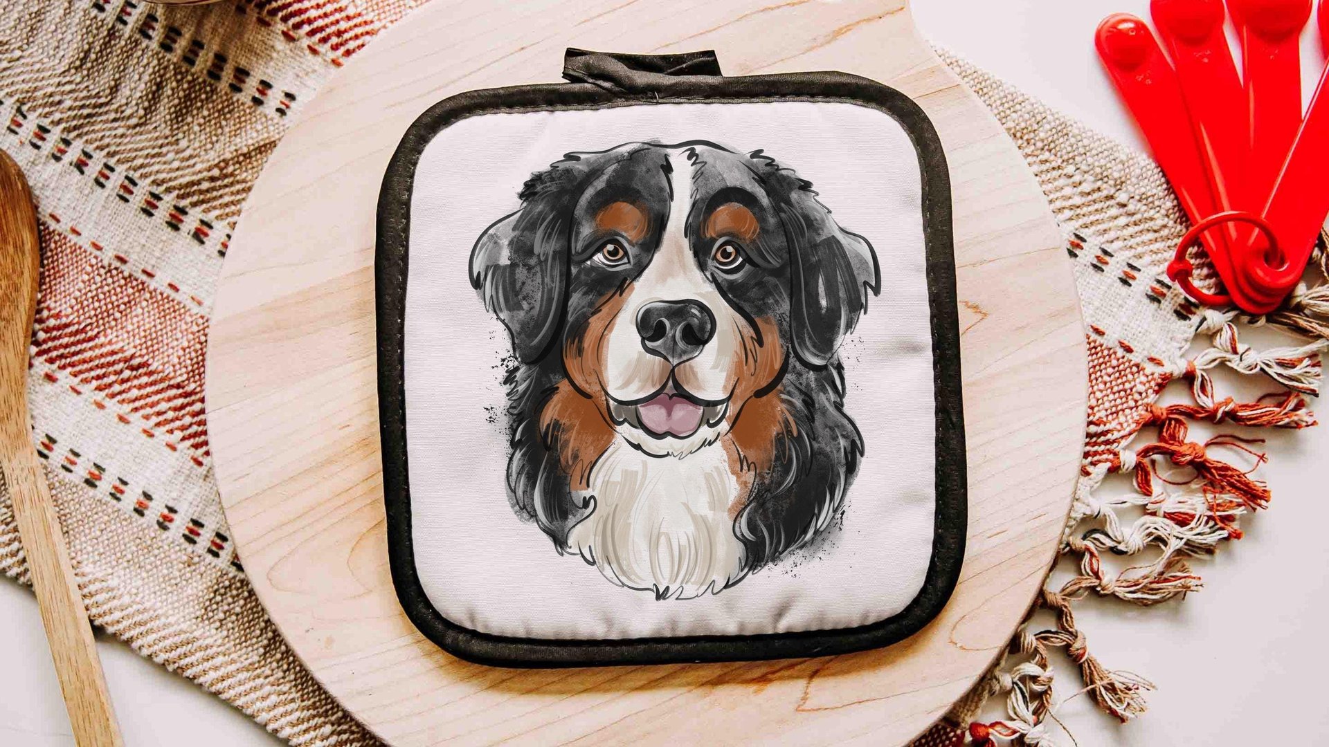 Bernese mountain dog table runner 