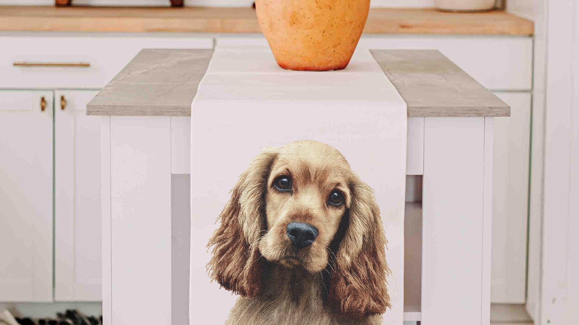Cocker spaniel dog table runner