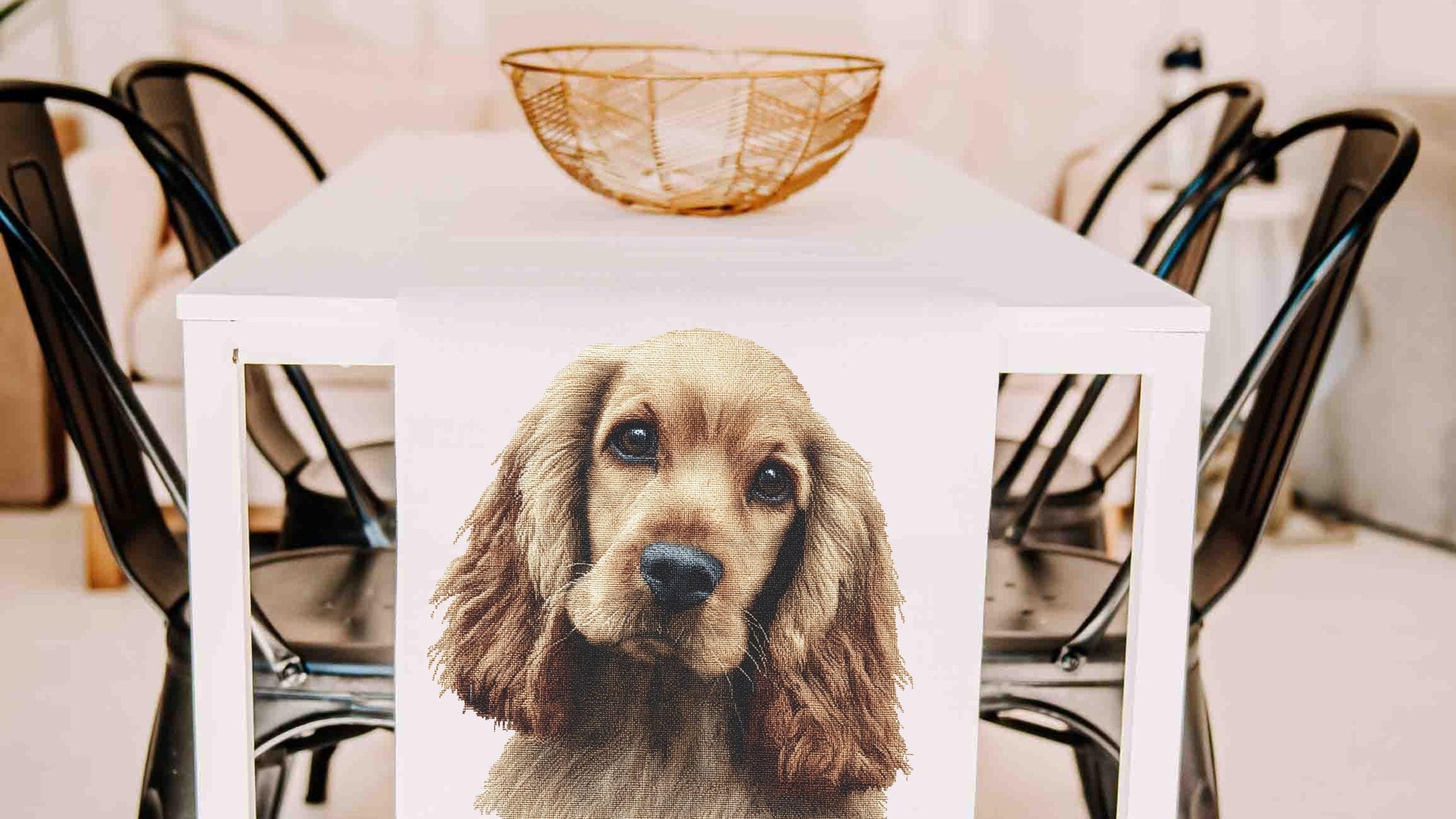 Cocker spaniel dog table runner