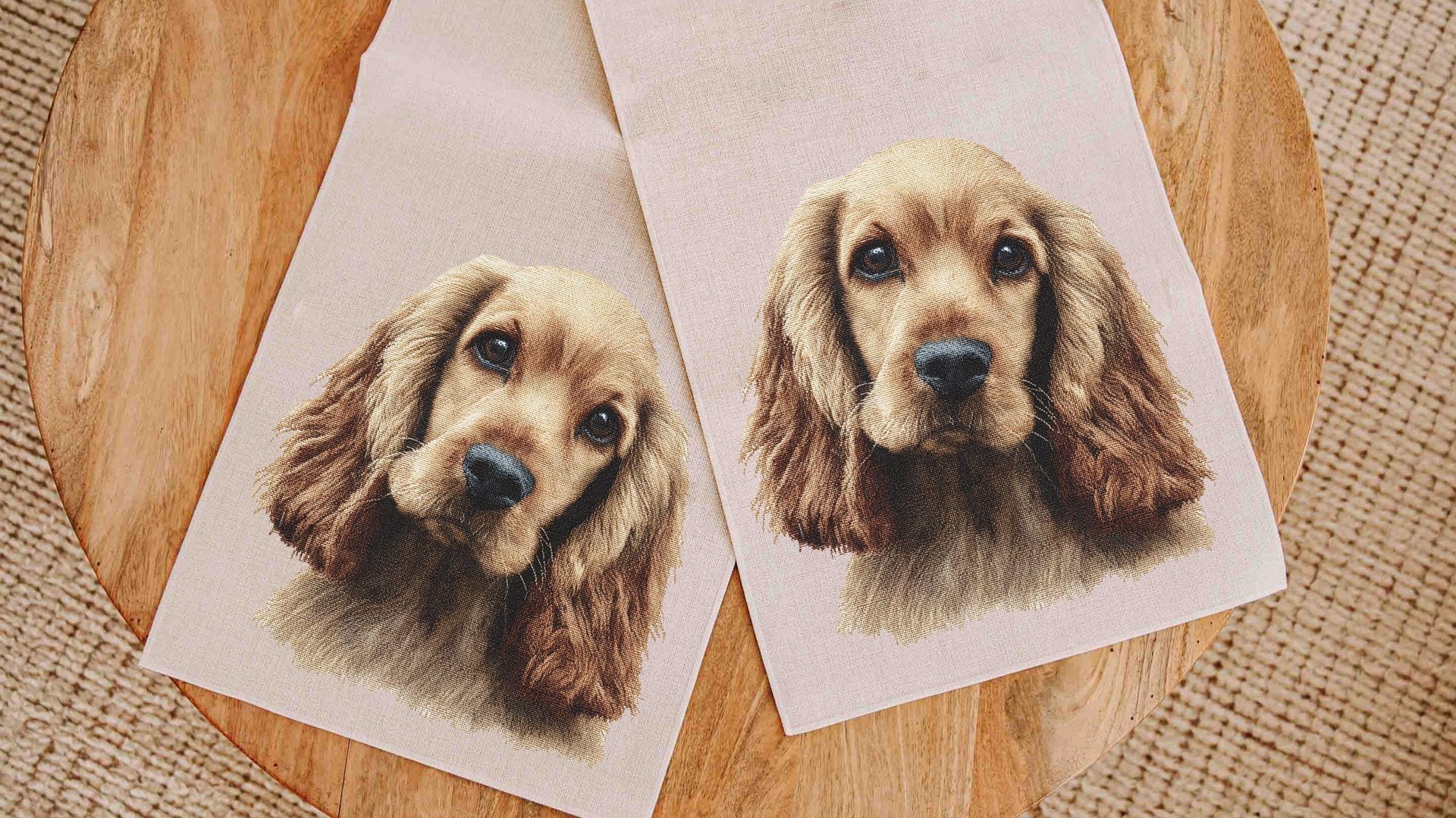 Cocker spaniel dog table runner