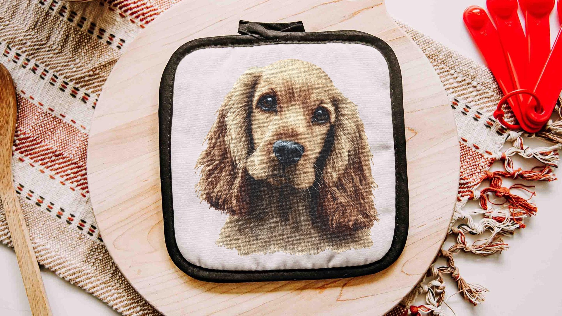 Cocker spaniel dog table runner
