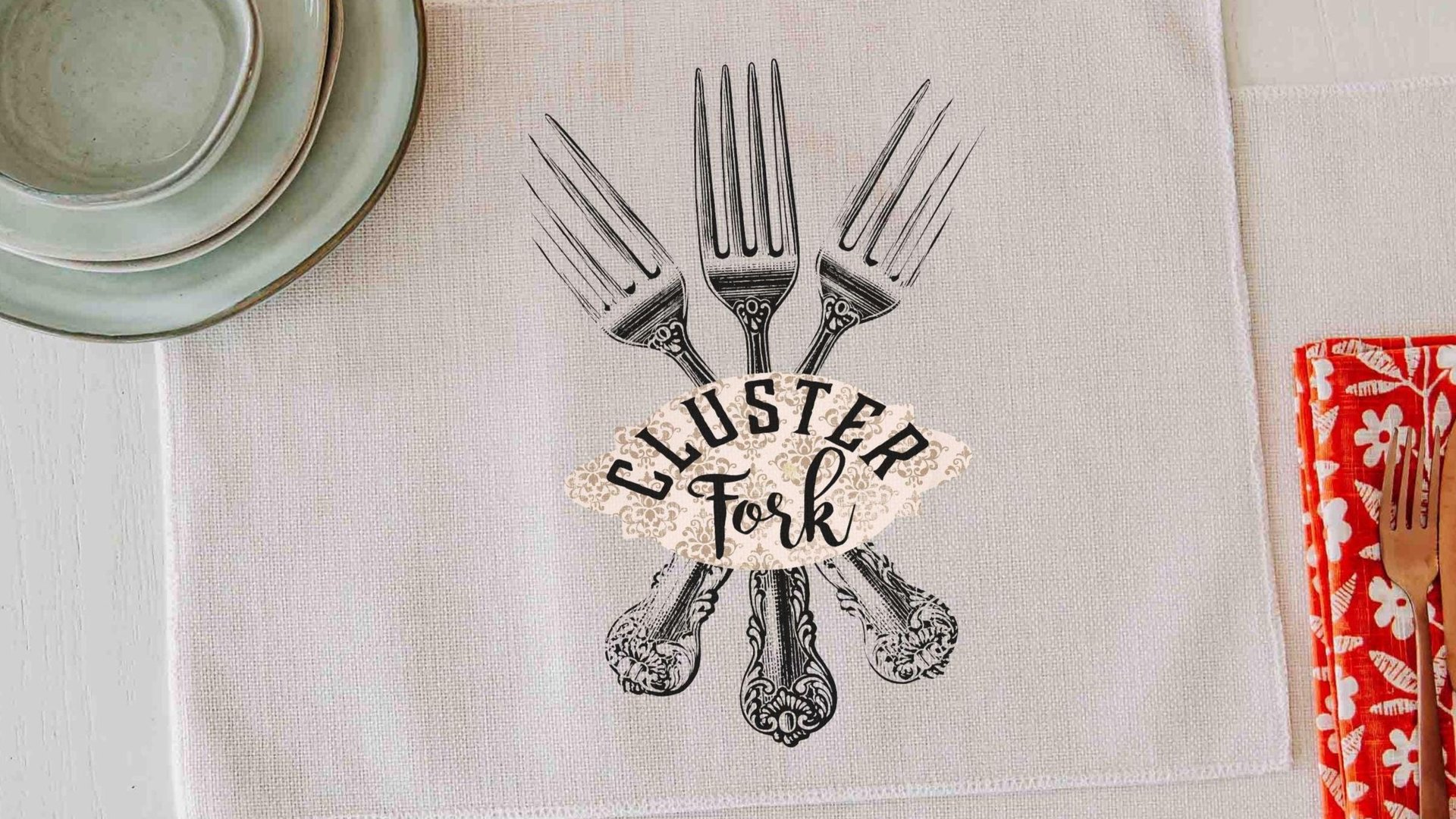 Cluster fork funny placemats
