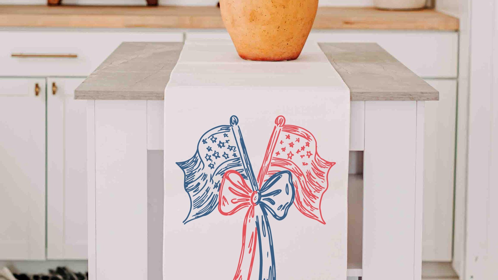 Sketch American flag pot holder & oven mitt