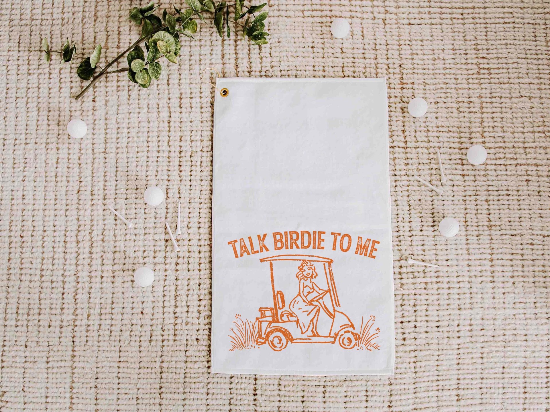 Talk birdie to me golf towel with hook, carolina blue funny golf gifts for her, cute golf gadgets, snarky lady golfer gifts, best golf items