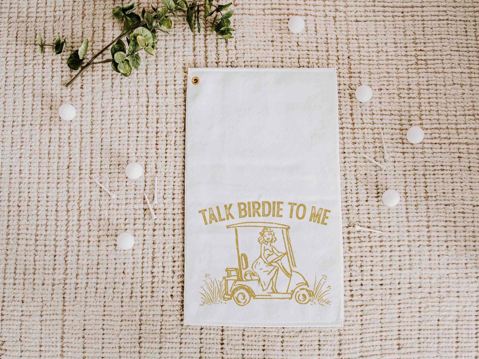 Talk birdie to me golf towel with hook, carolina blue funny golf gifts for her, cute golf gadgets, snarky lady golfer gifts, best golf items