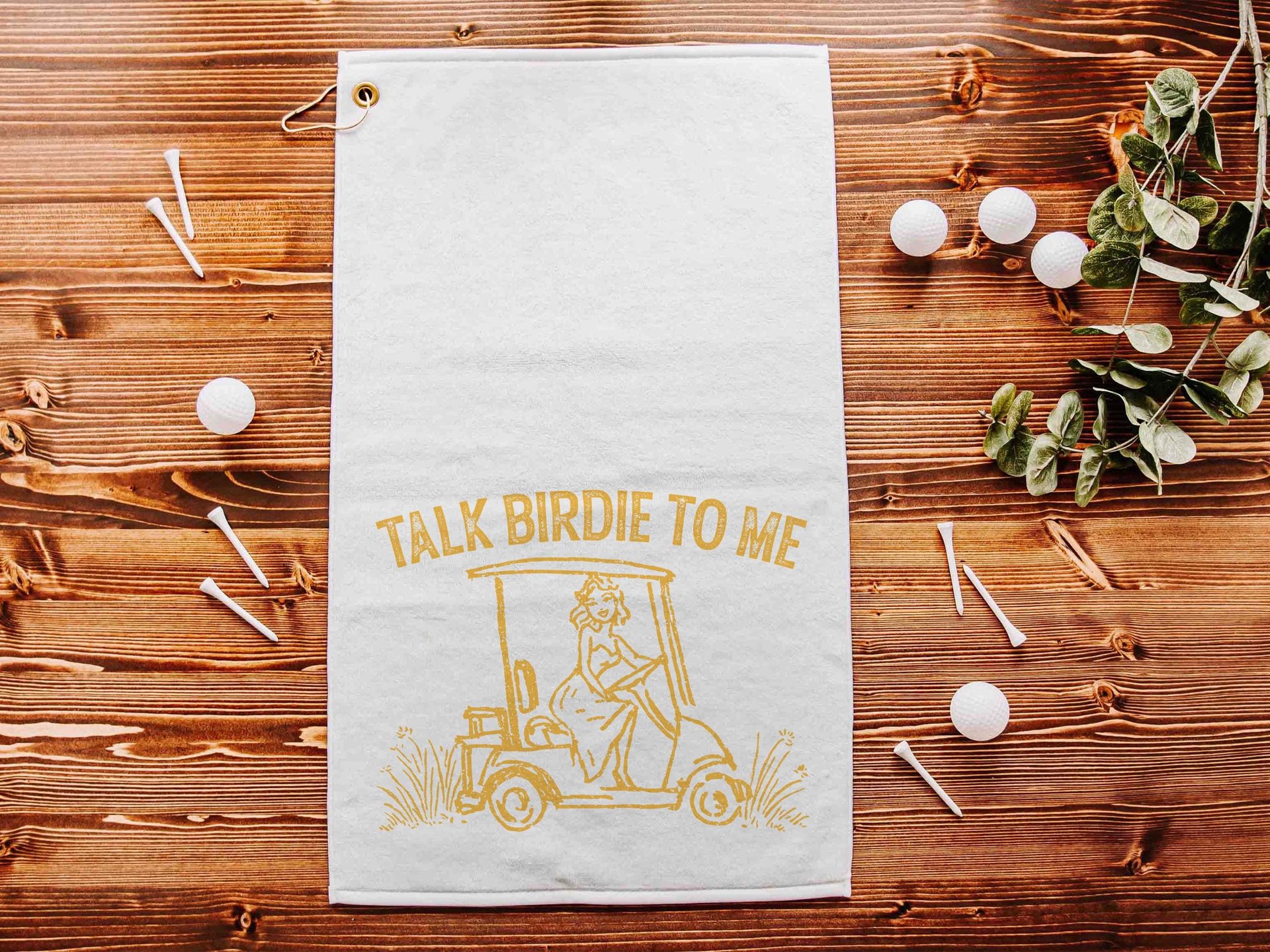 Talk birdie to me golf towel with hook, carolina blue funny golf gifts for her, cute golf gadgets, snarky lady golfer gifts, best golf items