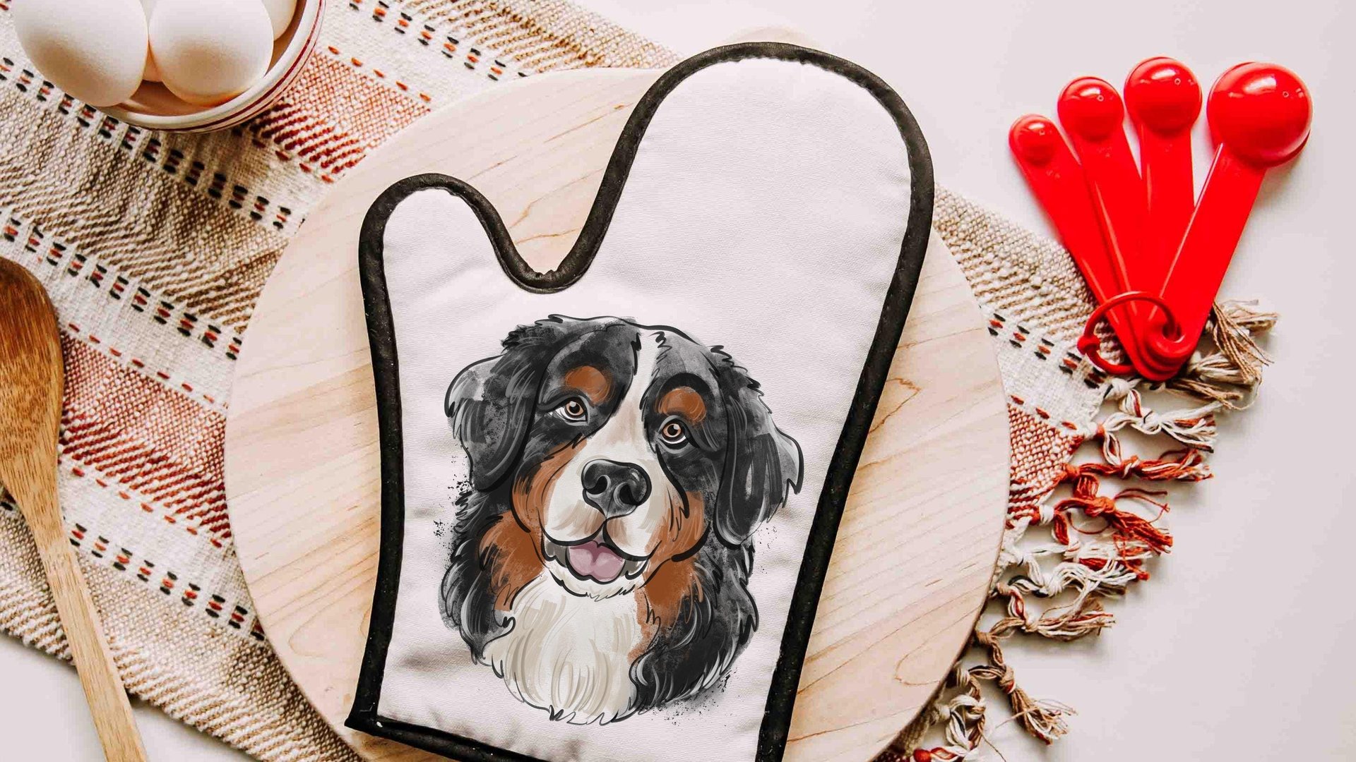 Bernese mountain dog table runner 