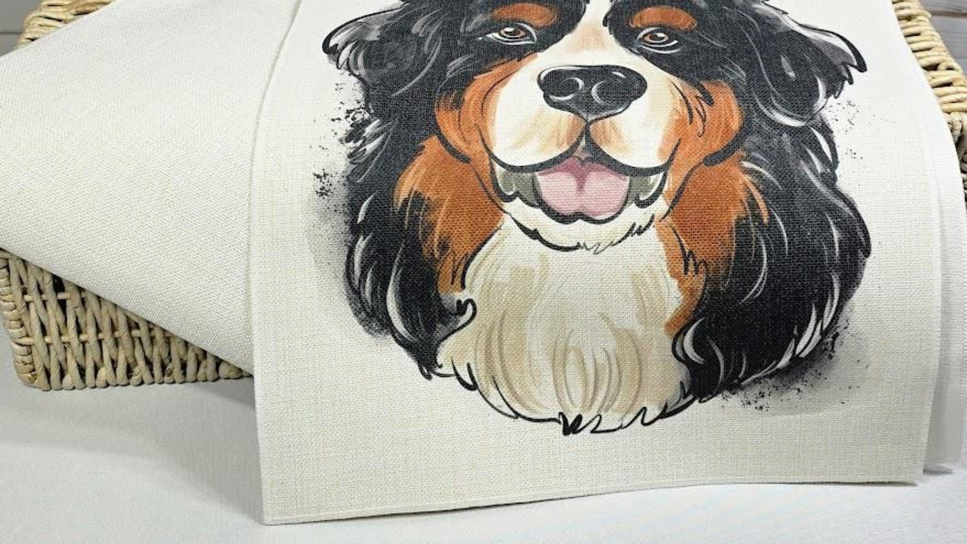 Bernese mountain dog table runner 