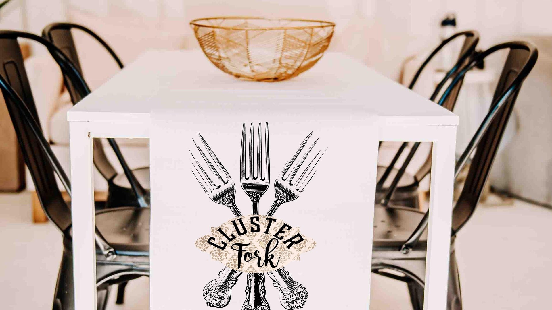 Cluster fork funny table runner 