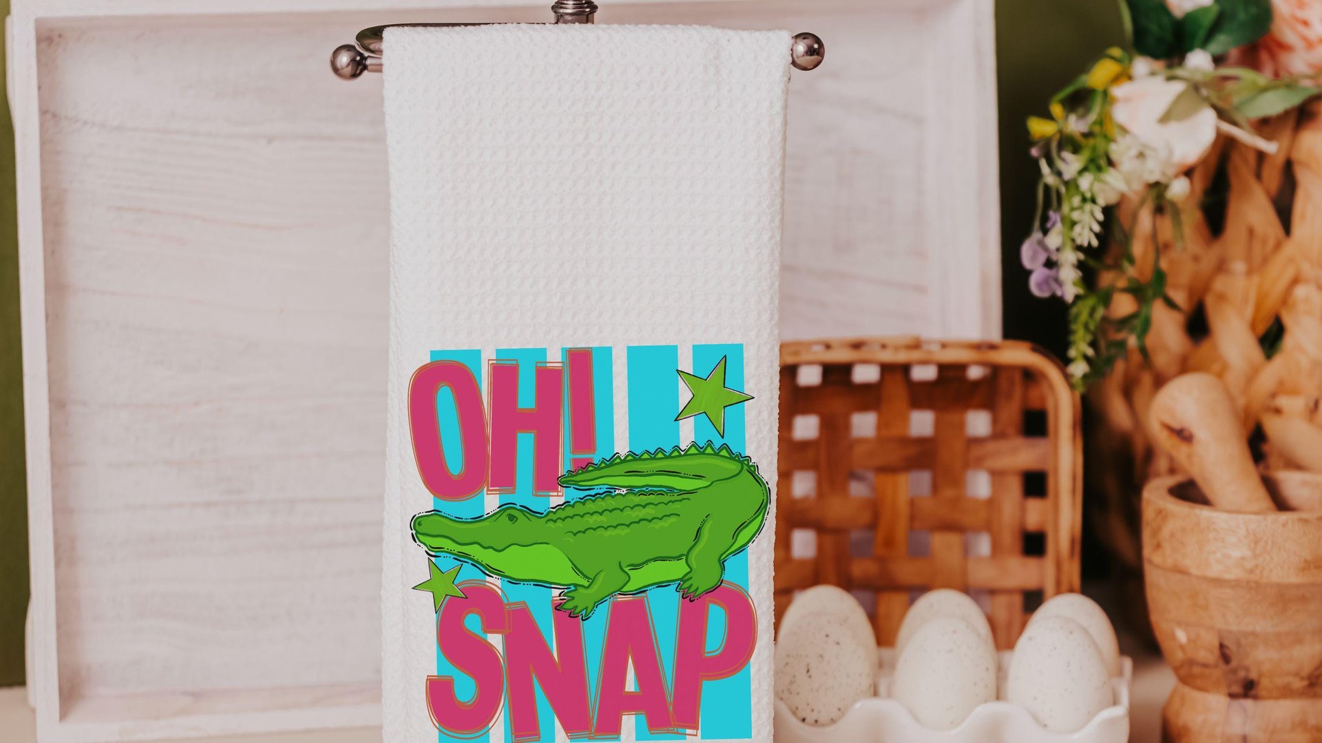 Go with the float funny hand towels, oh snap alligator bathroom decor, find your porpoise inspirational kitchen towels for summer, gifts