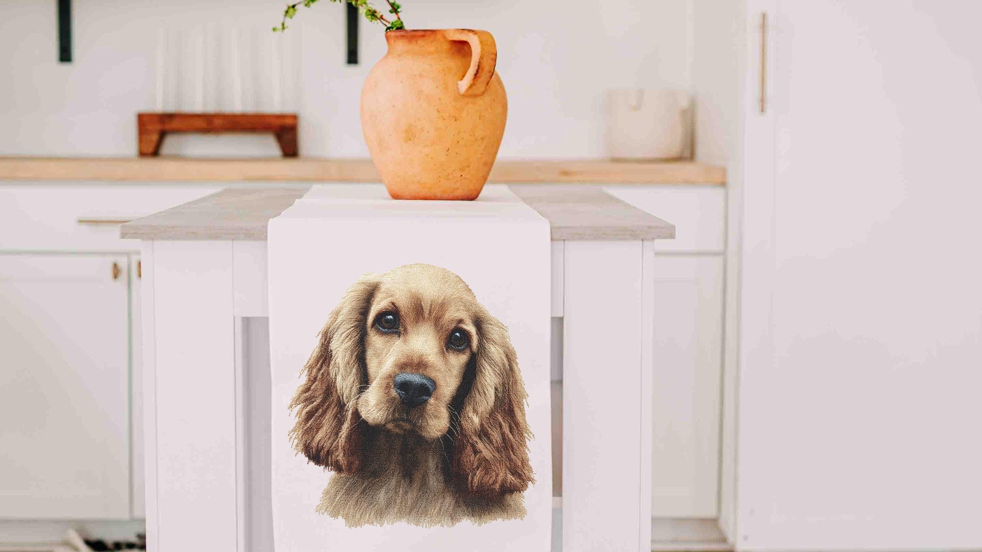 Cocker spaniel dog table runner